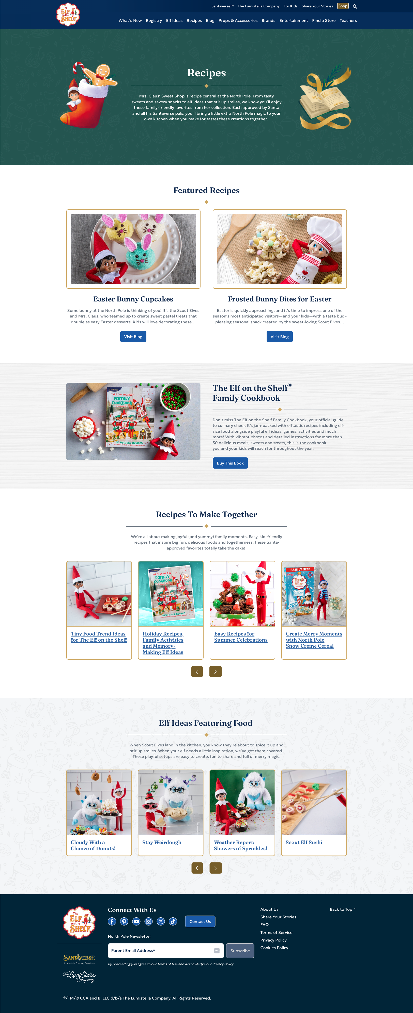 EOTS.com Recipes Landing Page Mock