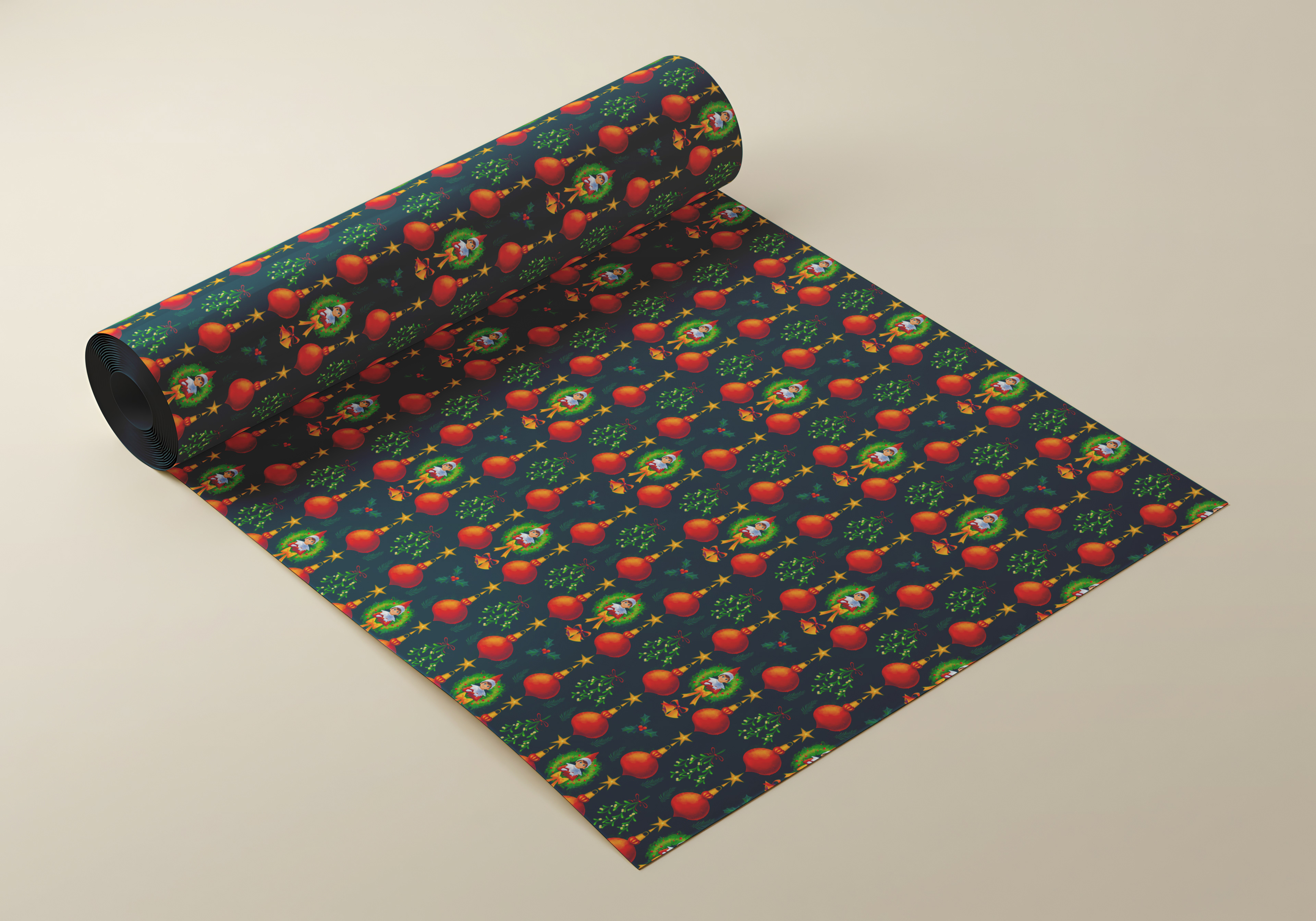 A series of repeat pattern explorations created in Adobe Illustrator, inspired by holiday retail packaging and wrapping paper. The project explores color rhythm, repeat structure, and scalable pattern systems designed for large-format surface applications, like holiday wrapping paper.