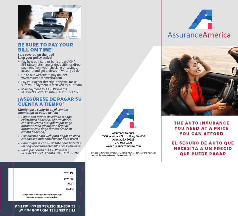 AssuranceAmerica Policy Jacket Tri-Fold Layout