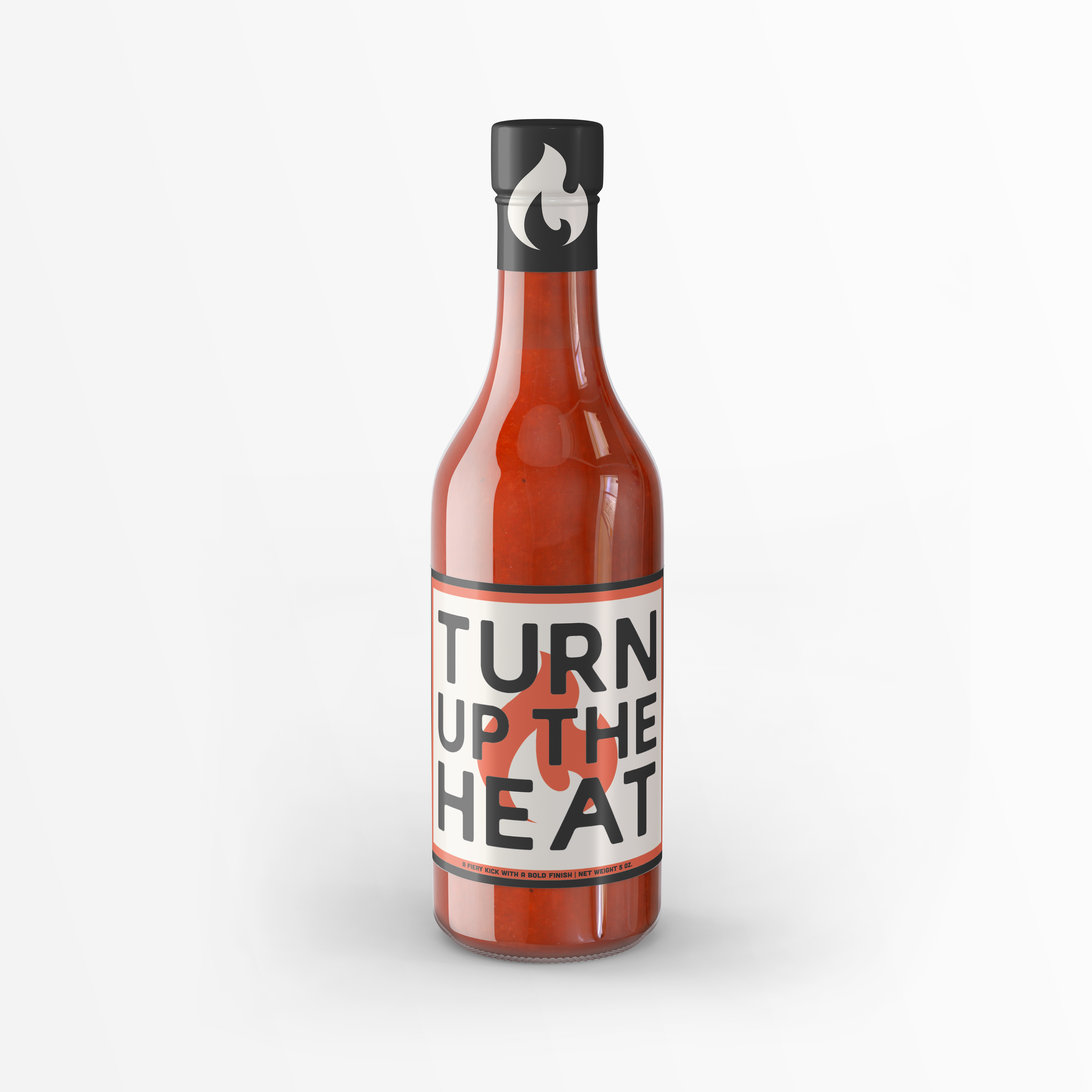 Turn Up the Heat Hot Sauce Bottle Mock