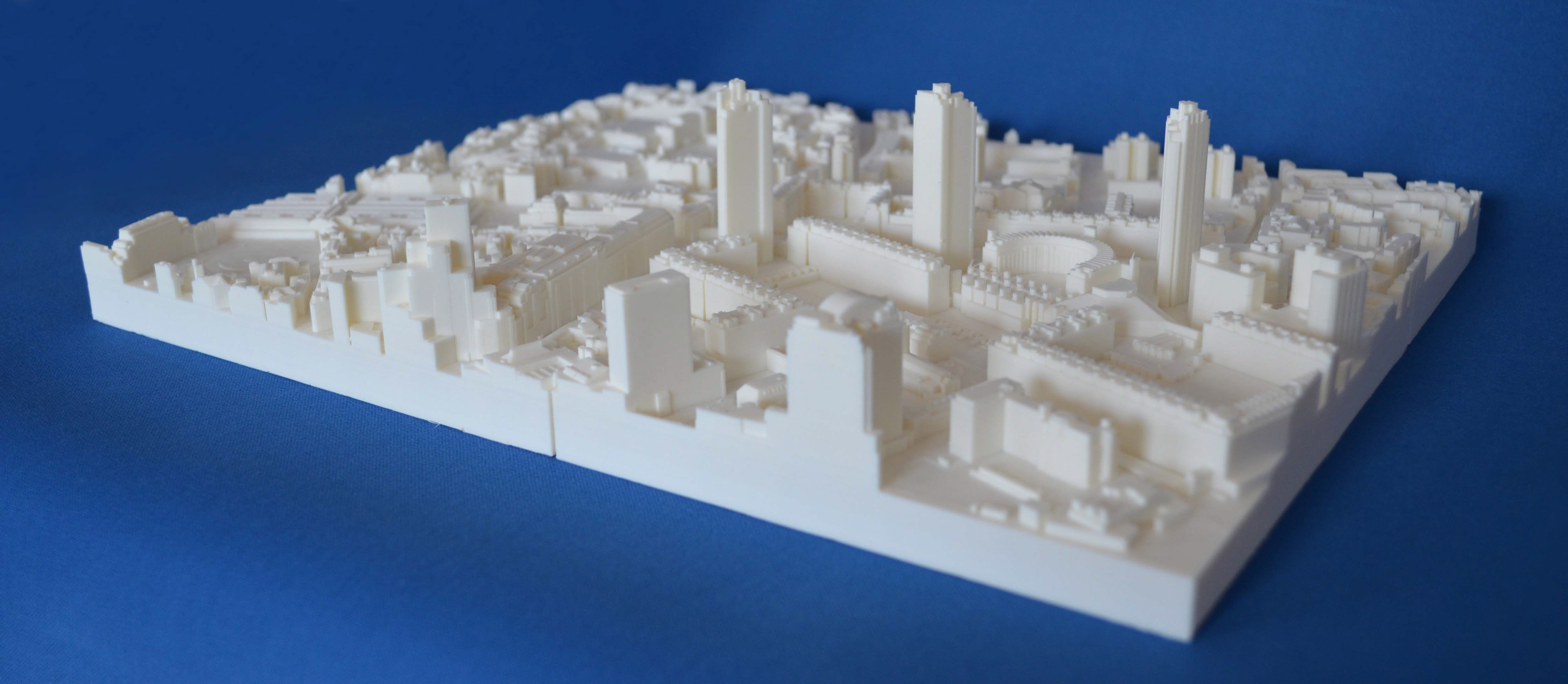 3D Print of an Architectural London City Model in white ABS plastic