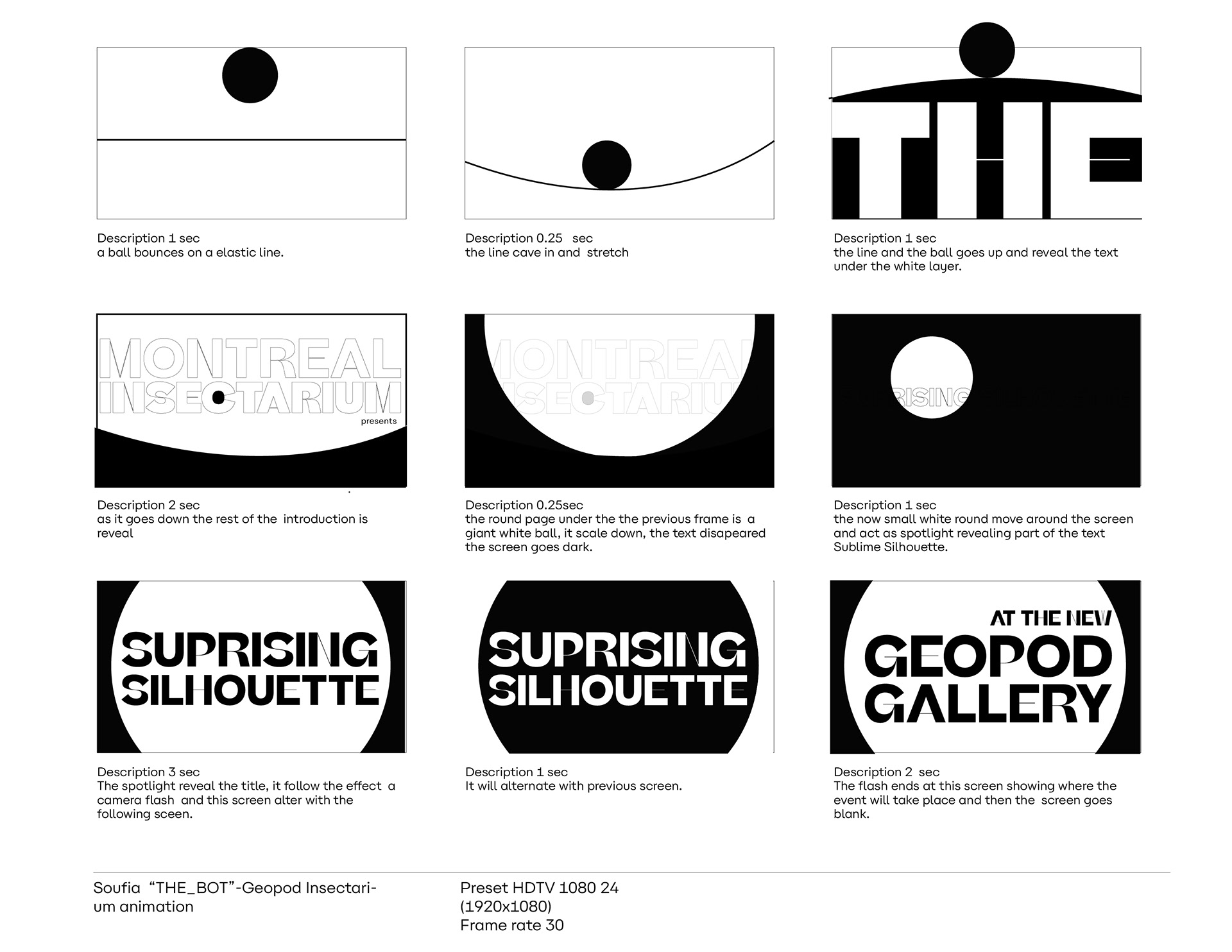 Storyboard of the Sublime Silhouette Trailer 