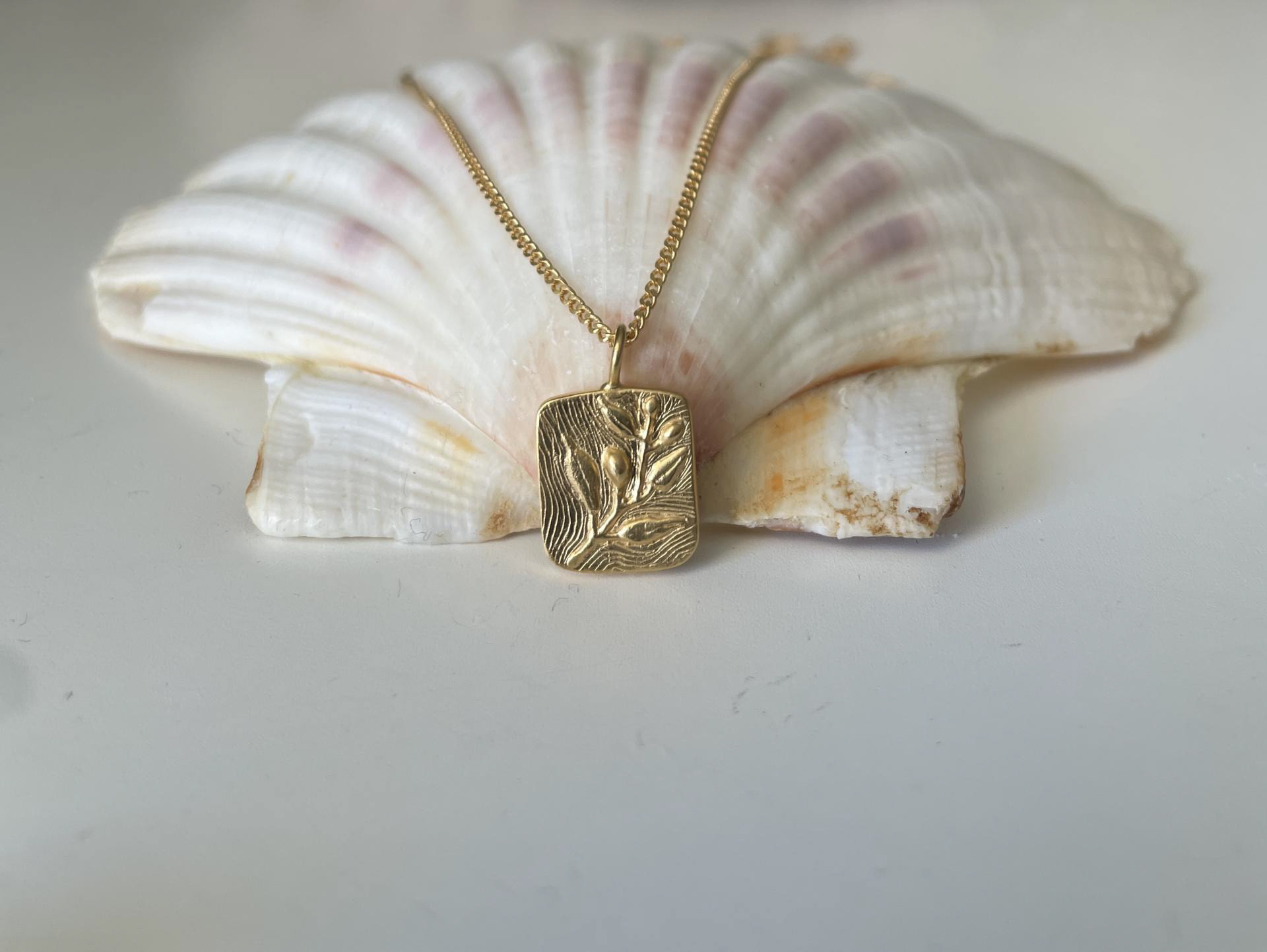 Collier Olivier en laiton doré - 73 €