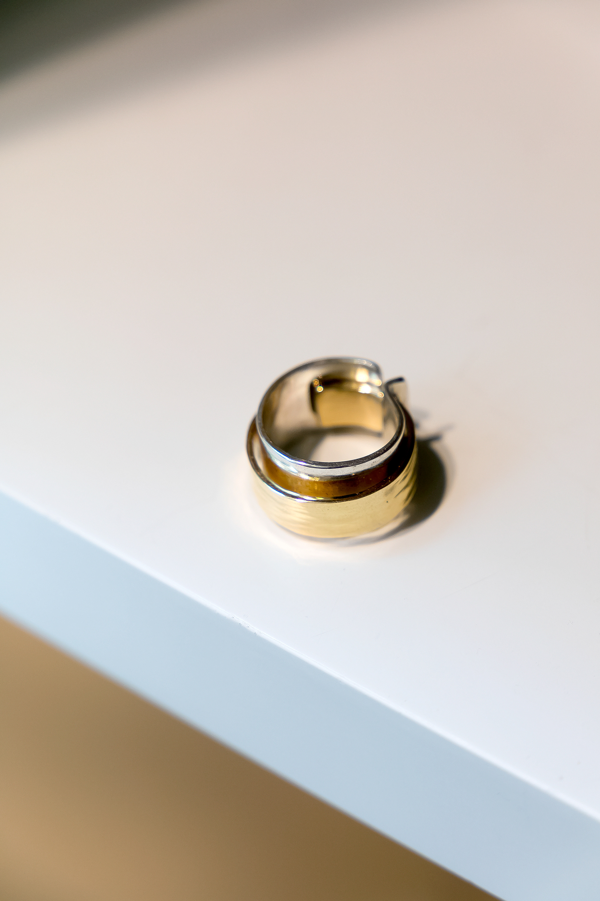 Bague double anneau Argent et Or - Prix sur demande