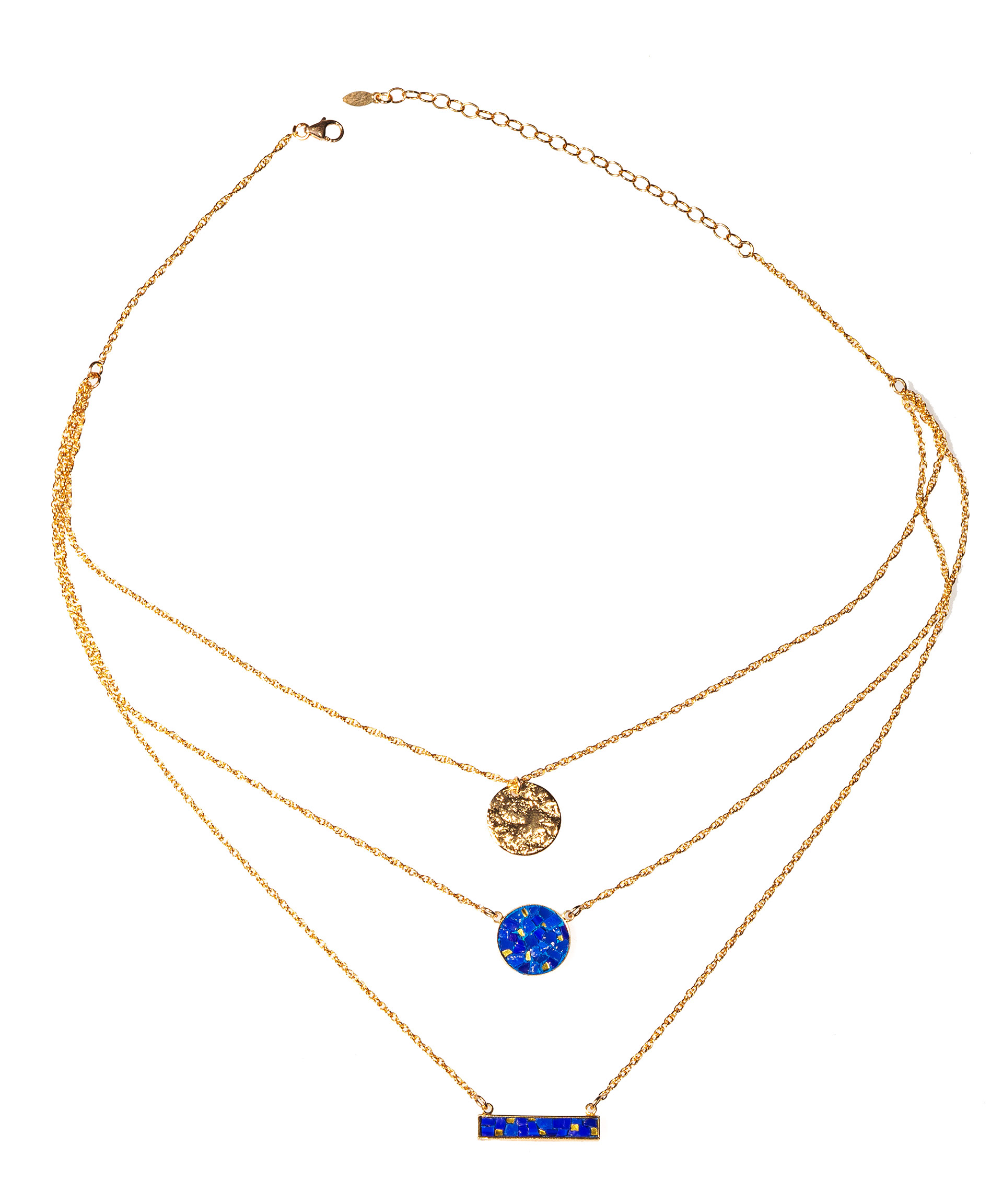 Triple collier "Hora" en micro mosaïque - 115 €