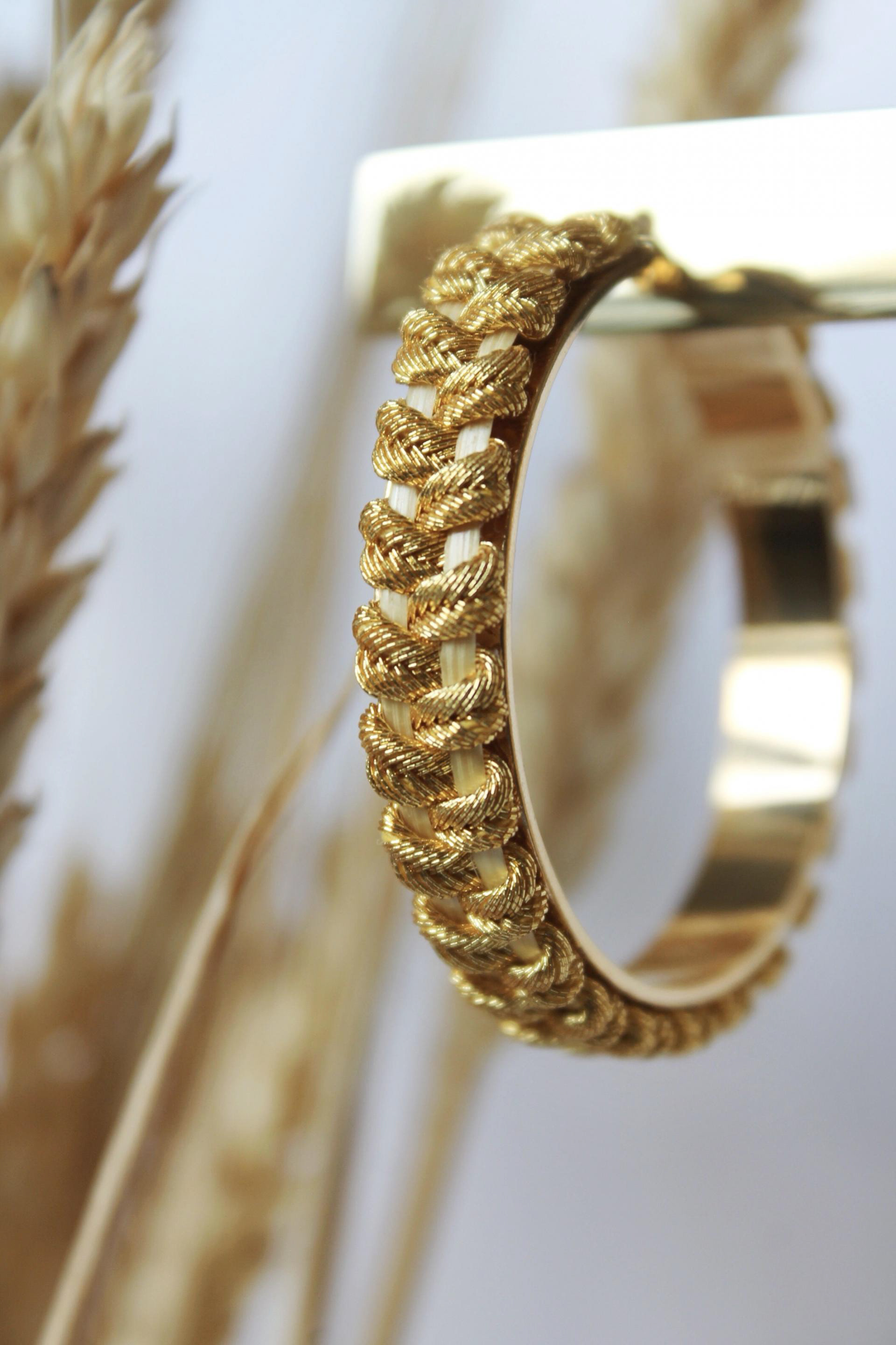 Créoles tressées en paille de seigle - 70€