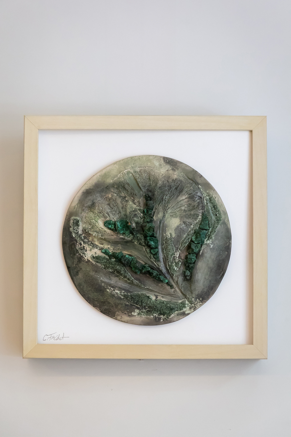 Tableau "Rêverie minérale" en céramique et pierres naturelles - 270€