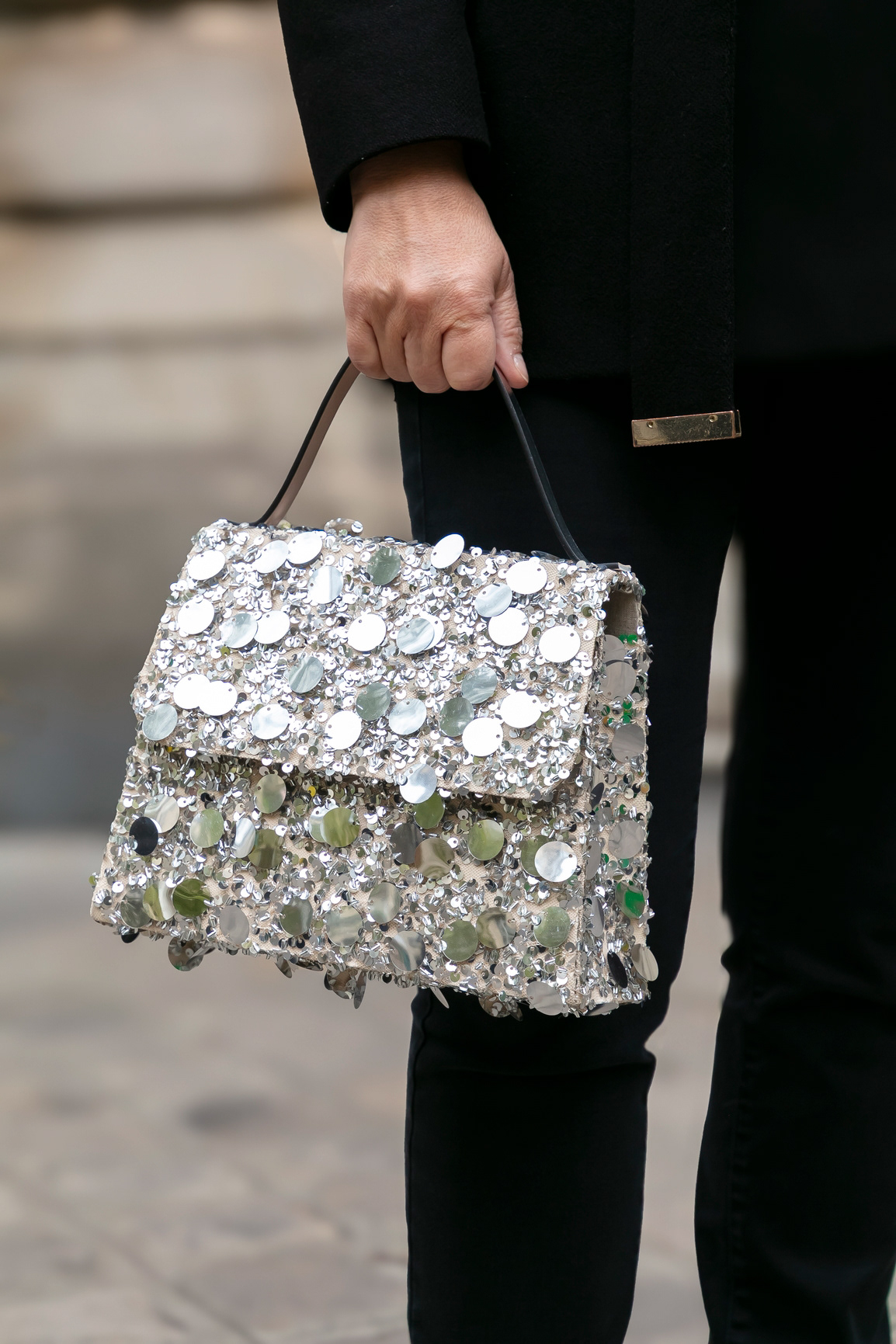 Sac "Perle" argenté -225€