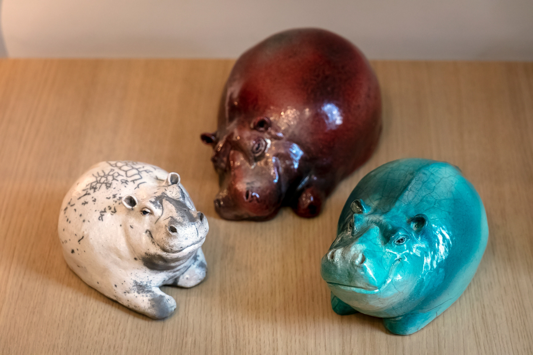 Hippopotame en raku - 120€ - 130€ et 150€