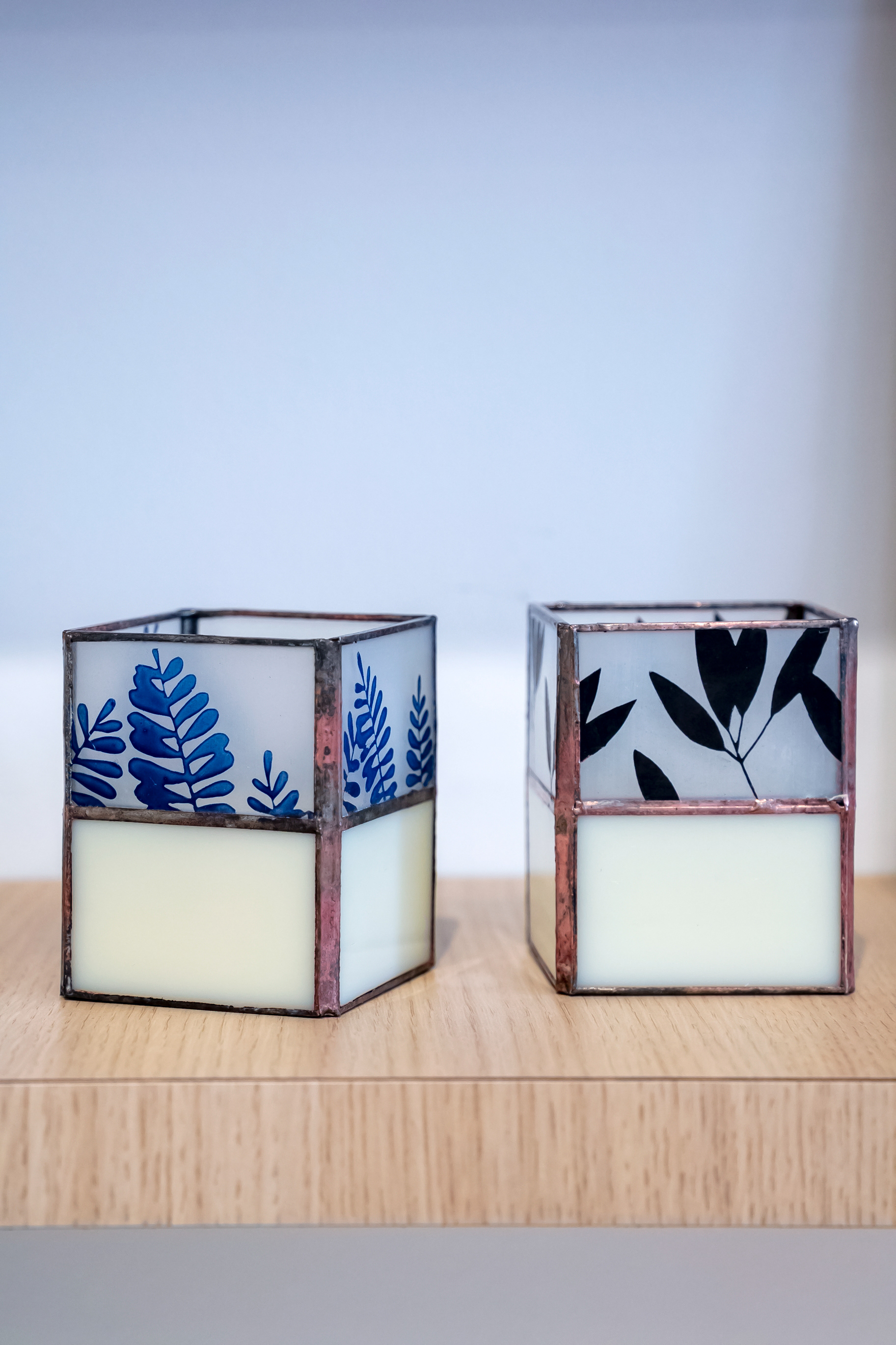 Photophore en verre et métal - 46€