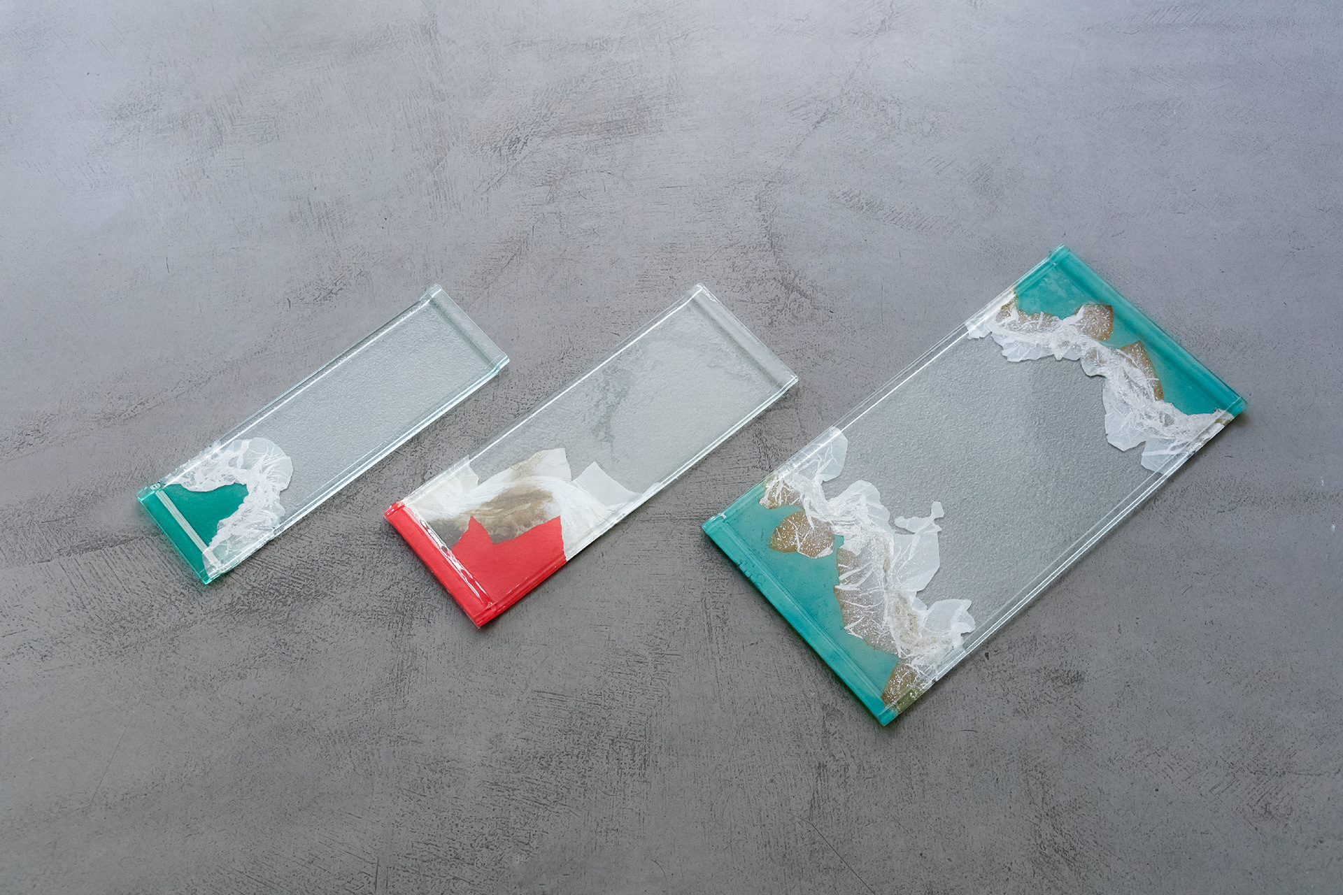 Plateaux en verre, inclusions - de 35€ à 90€