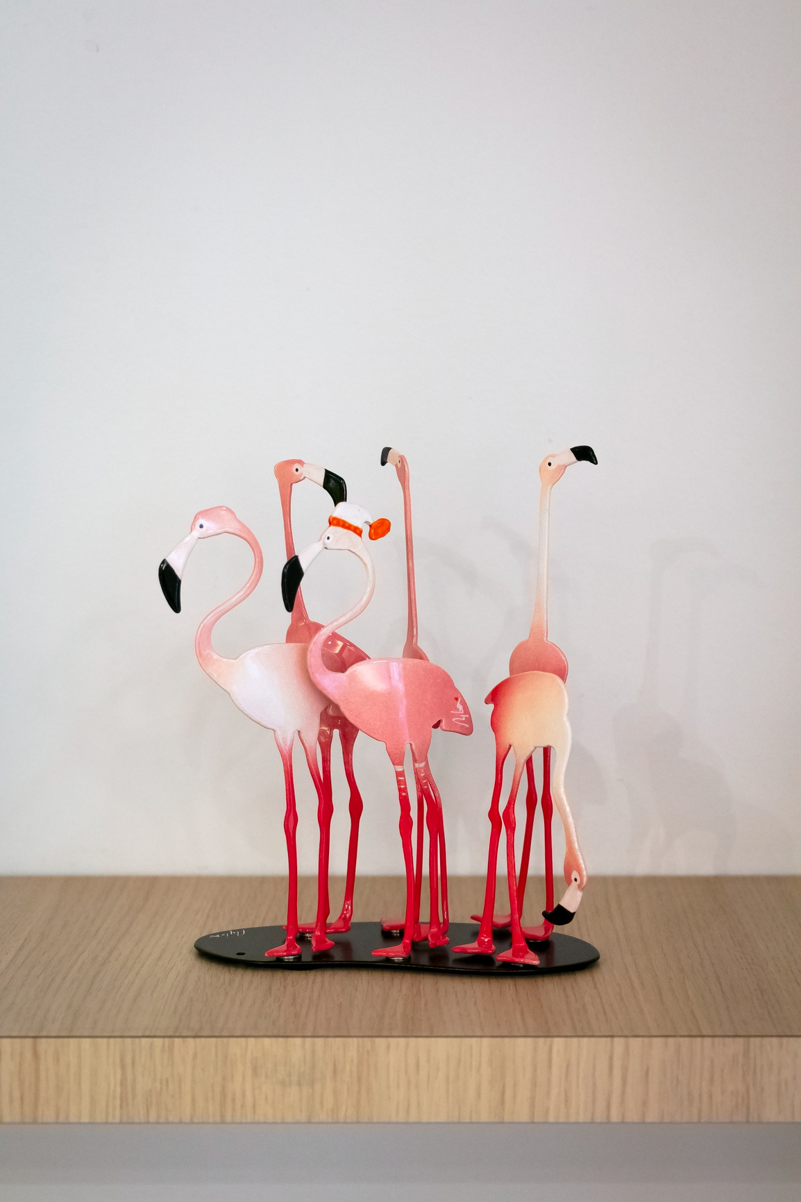 Sculpture en acier inoxydable - Crazy Flammingos - 180€