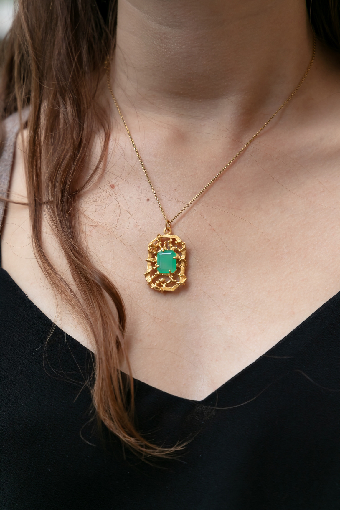 Pendentif "Croissance" en vermeil et chrysoprase - 750€