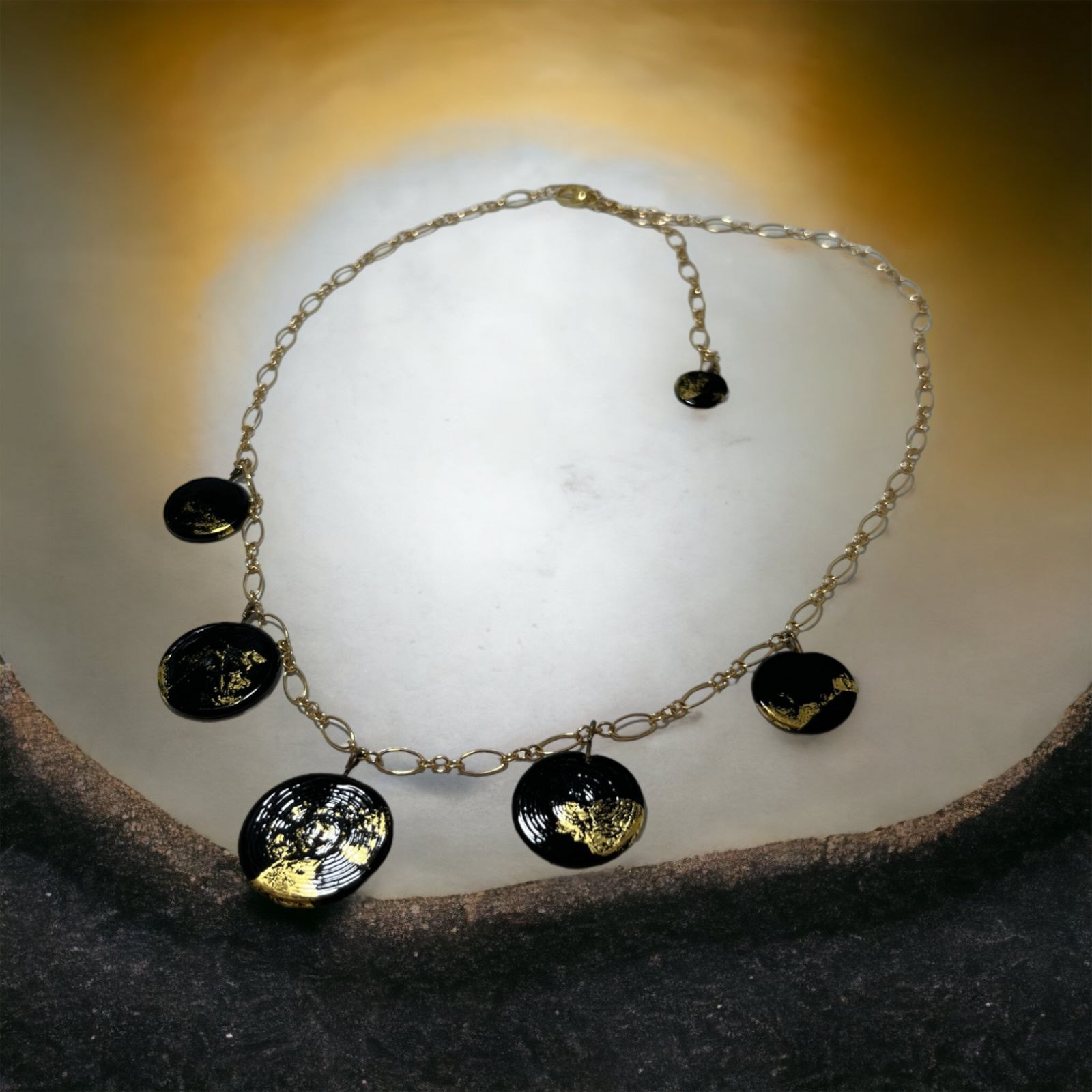 Collier Lorelei en verre et laiton gold filled - 130€