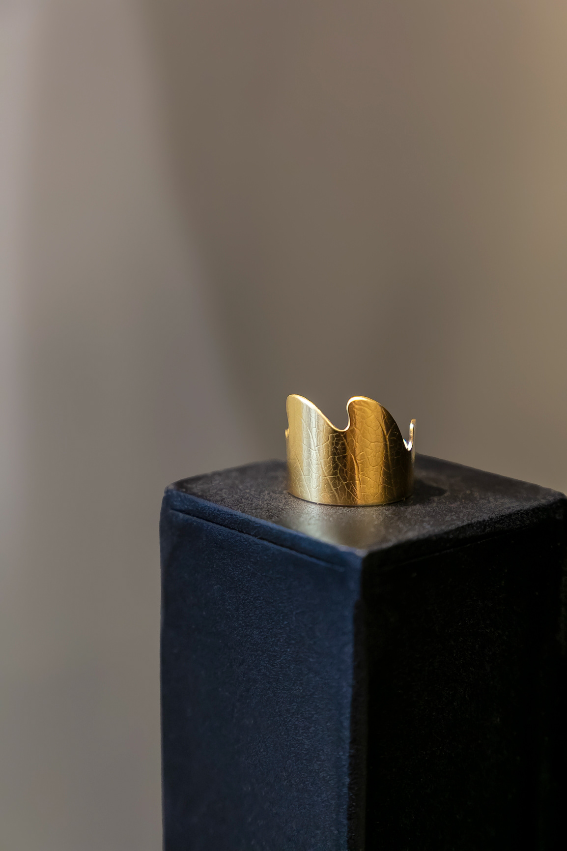 Bague chêne en laiton doré - 75€