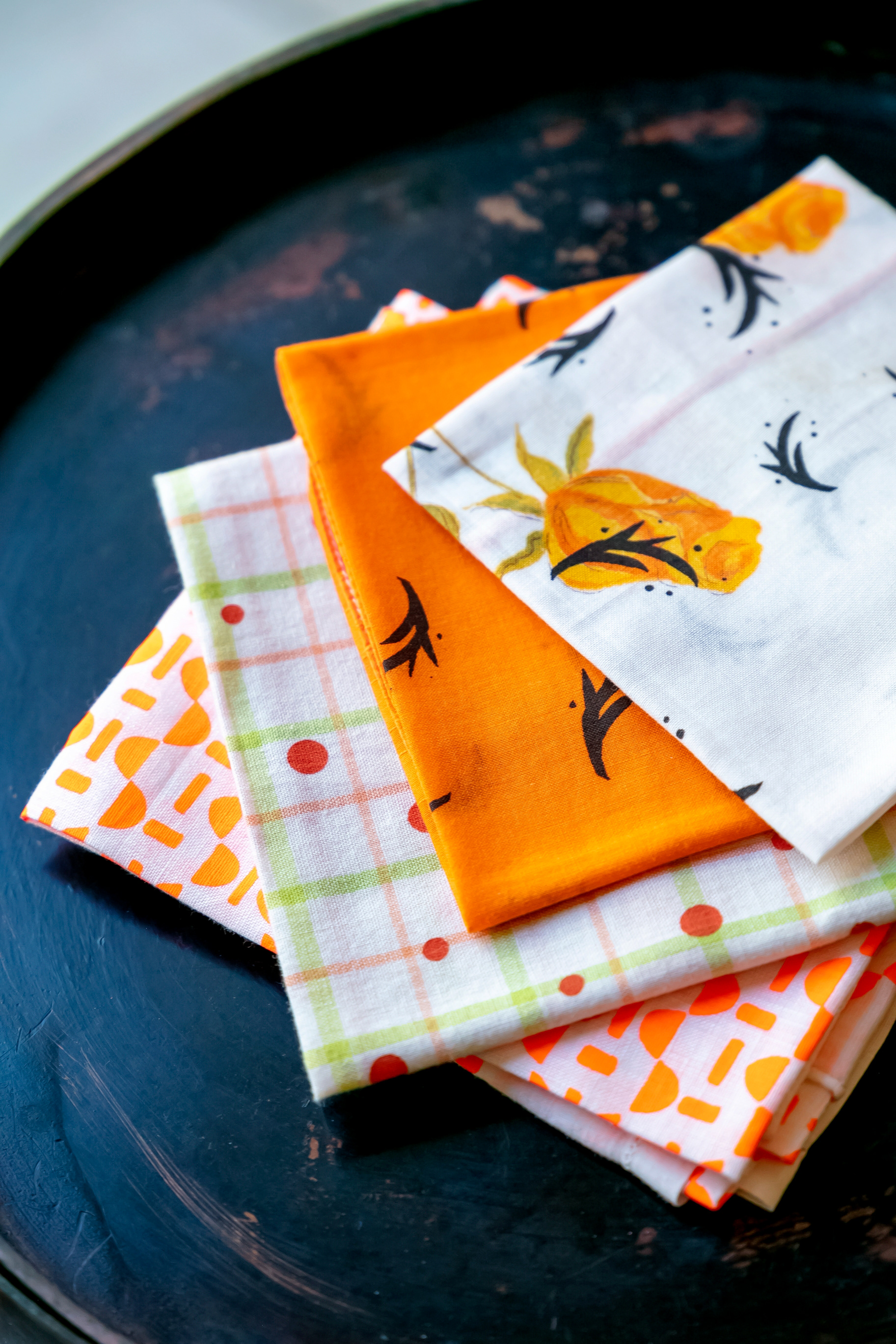 Lot de 3 mouchoirs sérigraphiés - 30 €