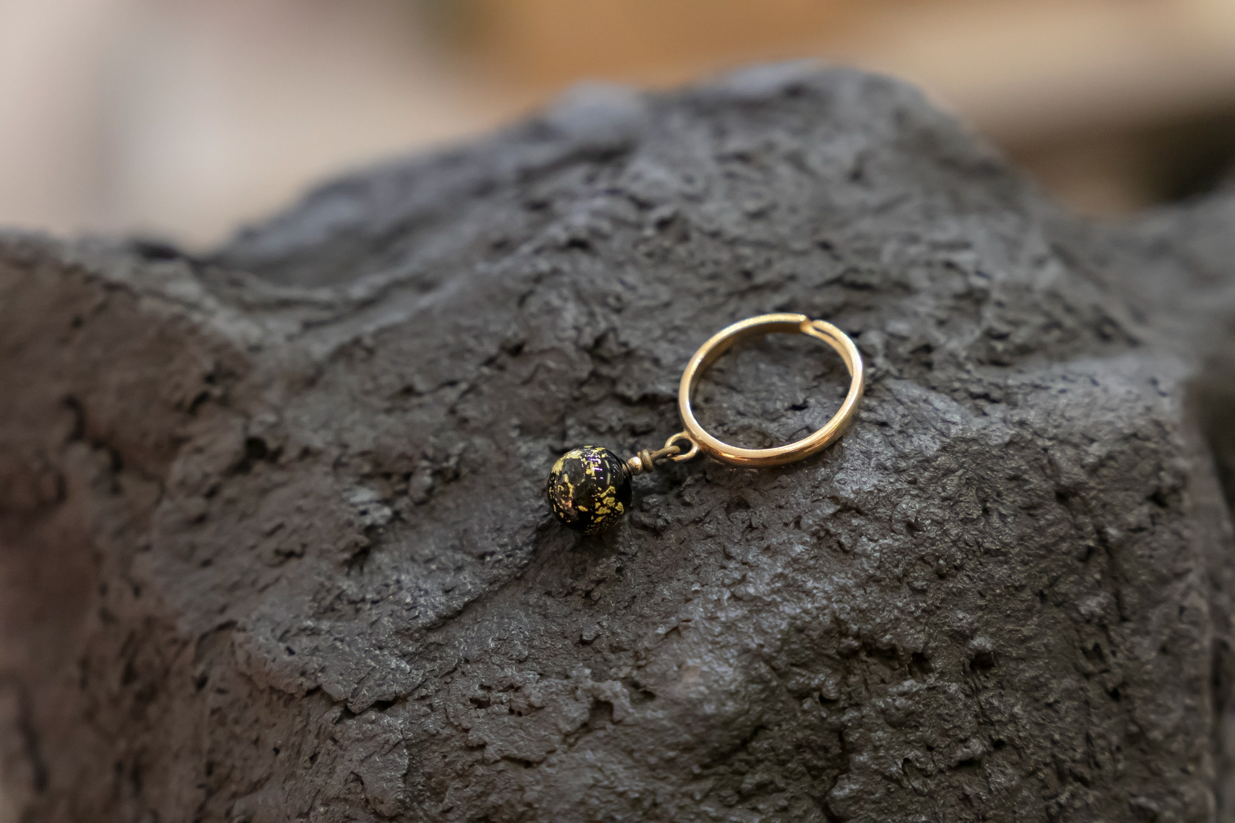 Bague Renaissance en verre et gold filled - 65€