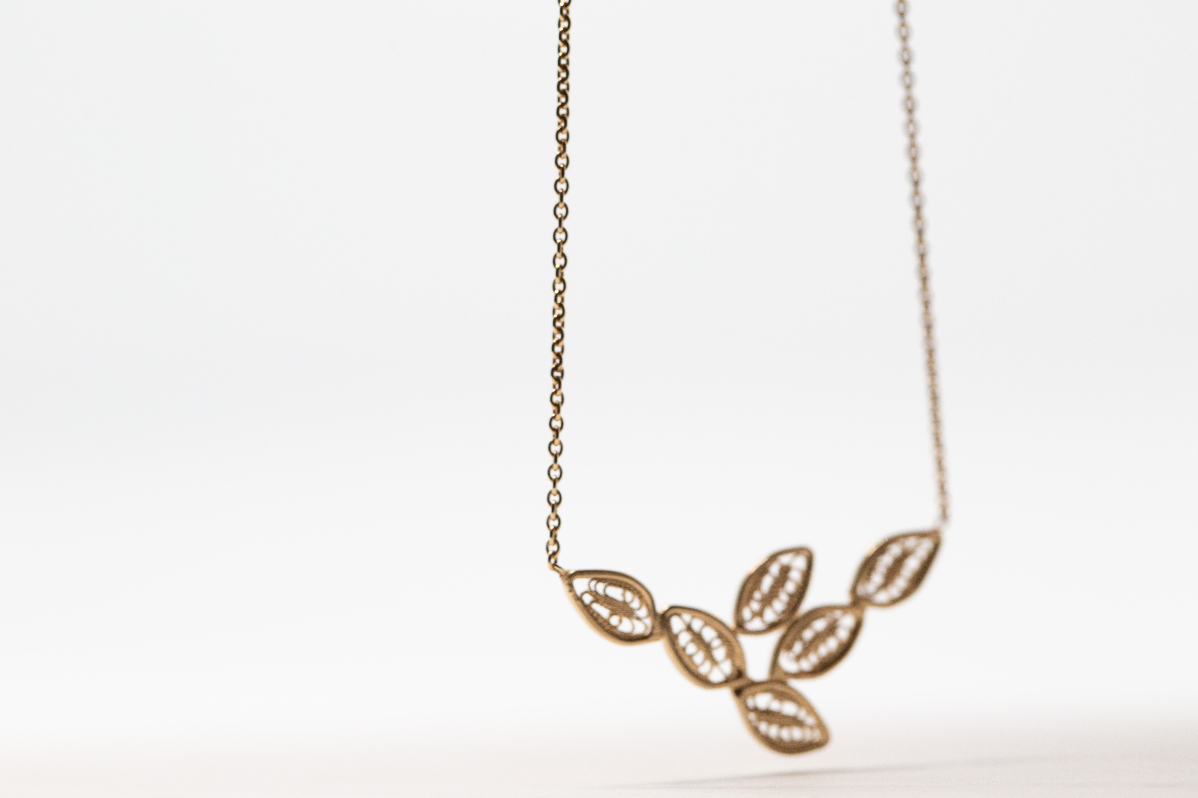 Collier végétal en vermeil - 120€
