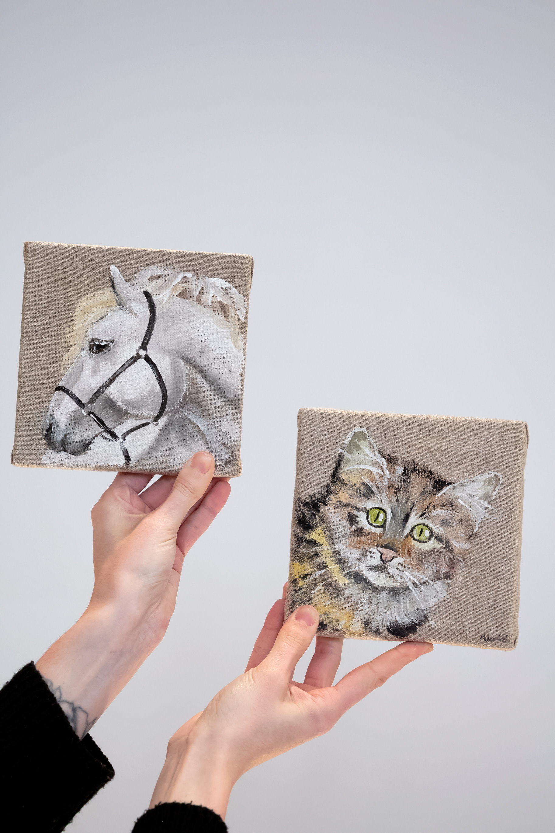 Tableau 15 x 15 cm peint à l'acrylique sur toile de lin - 31 €