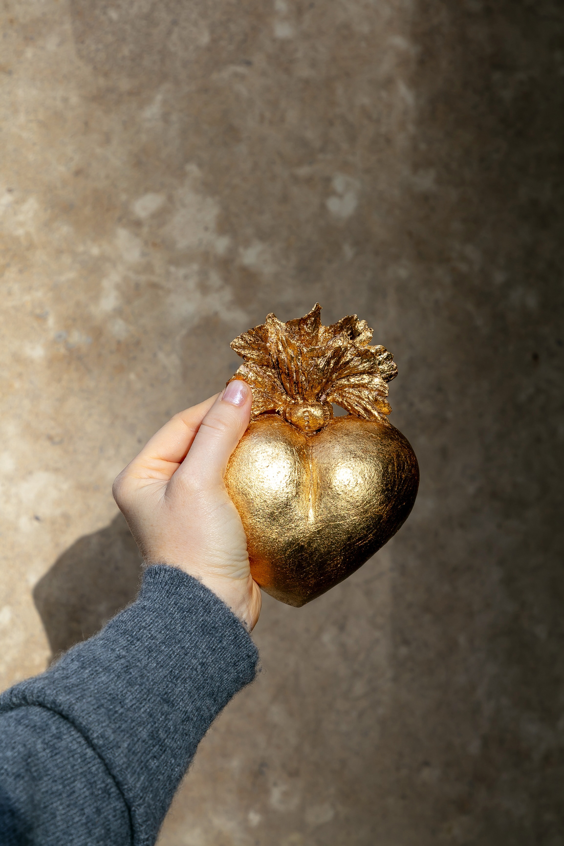 Coeur en céramique dorée MM - 110€