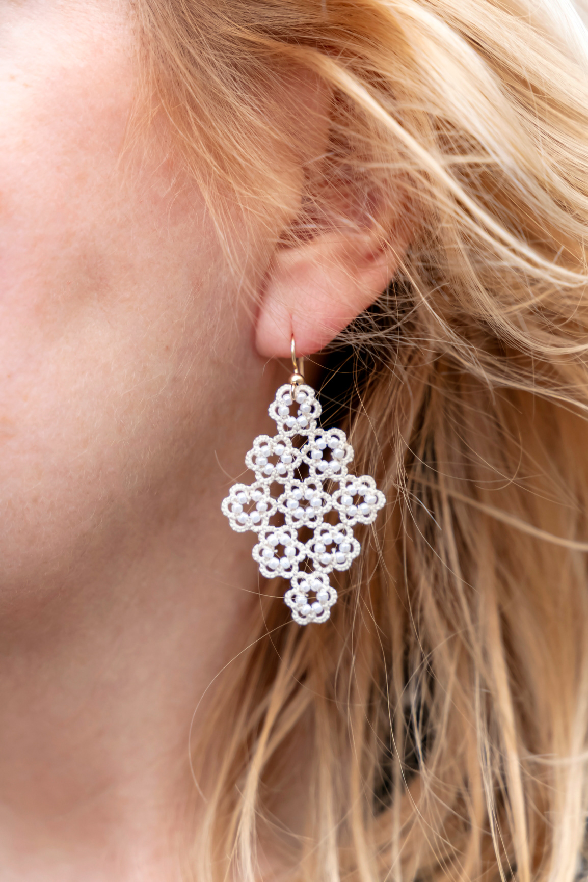 BO "Losanges" en fil de coton et métal gold filled 14ct - 340€