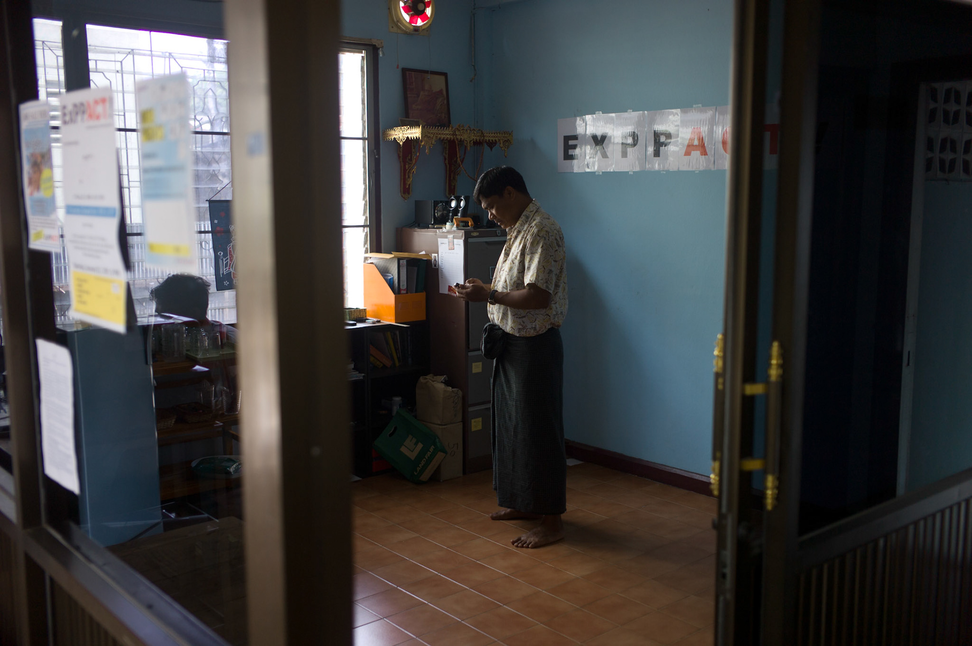 Thiha, a former political prisoner from Burma who spent more than 17 years in jail, now runs an organisation our of a safe house in Mae Sot to help former political prisoners who have fled Burma to the Thai border.