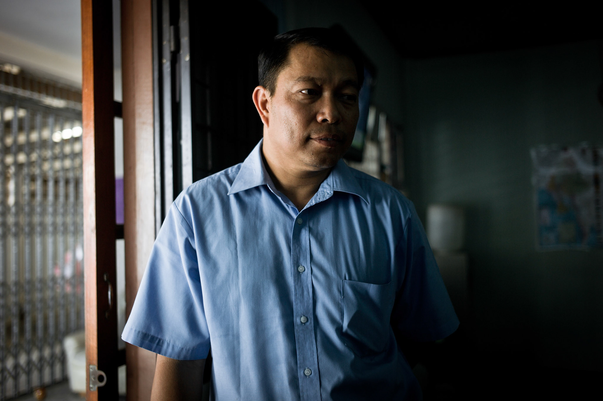 Aye Min Soe, a former political prisoner who was jailed for 4 years for his political activities, was one of the cameraman who worked as a VJ during the Saffron Revolution in 2007. He fled Burma soon after and now works in the secret offices on the Thai-Burma border