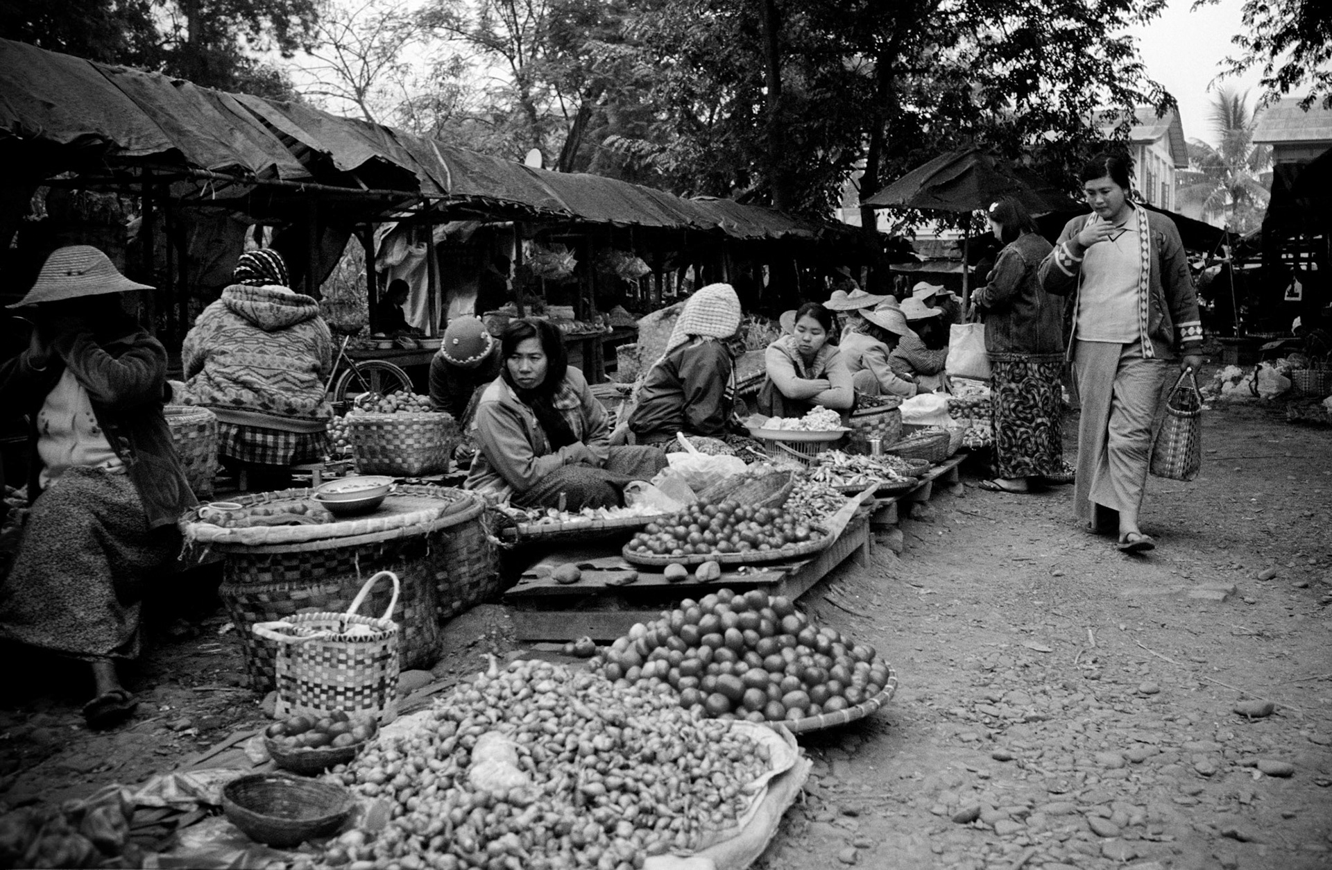 Daily market in Hsipaw (Thibaw), an ancient town in Shan State, Burma, is where last king of Burma took his name from