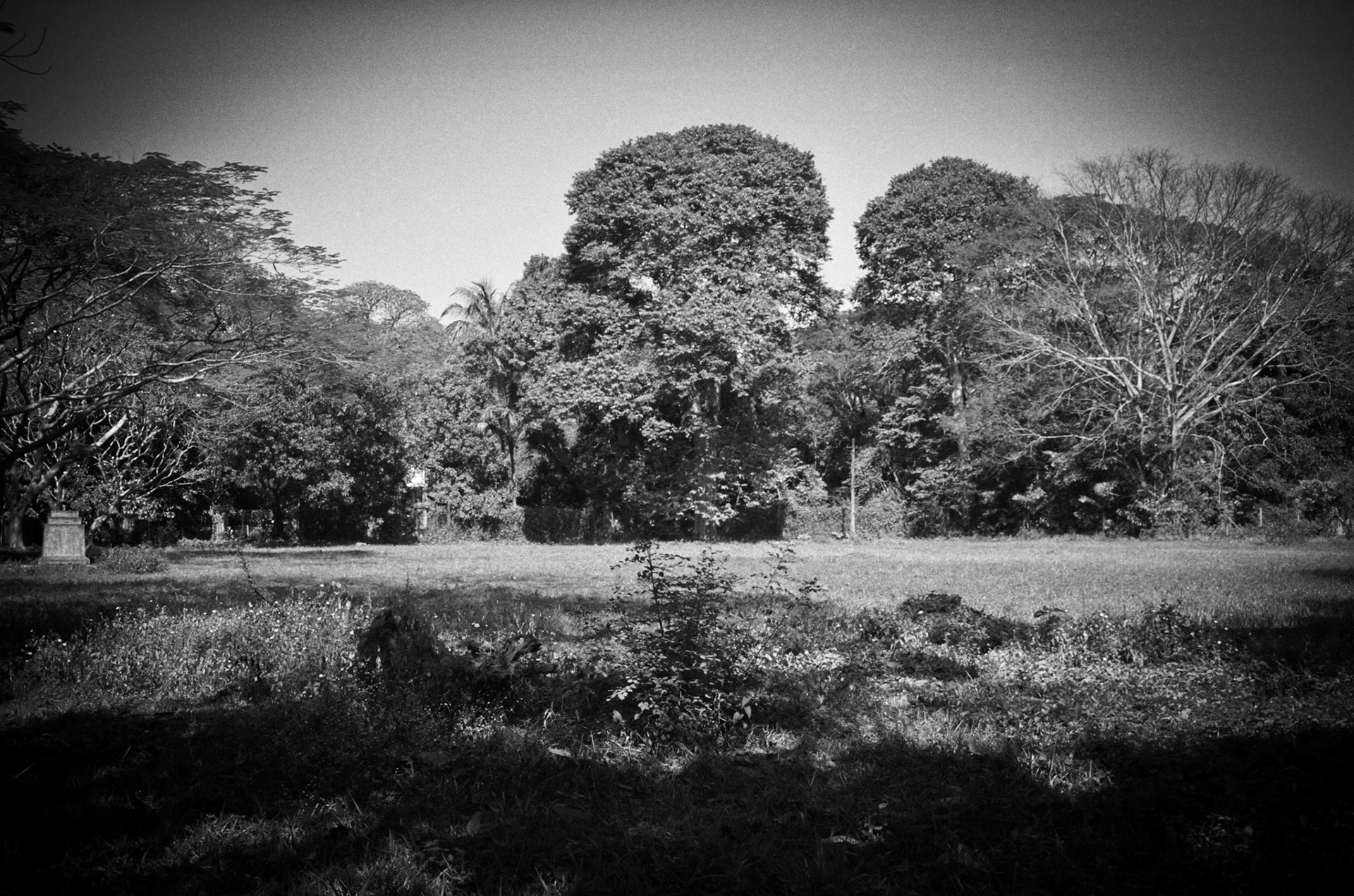 The former site of the Rangoon Student Union building that was dynamited by General Ne Win in 1962. It later became the burial ground for Burmese prime minister and hero to the student movement and his memorial (centre left) is all that remains in the empty field next to Rangoon University