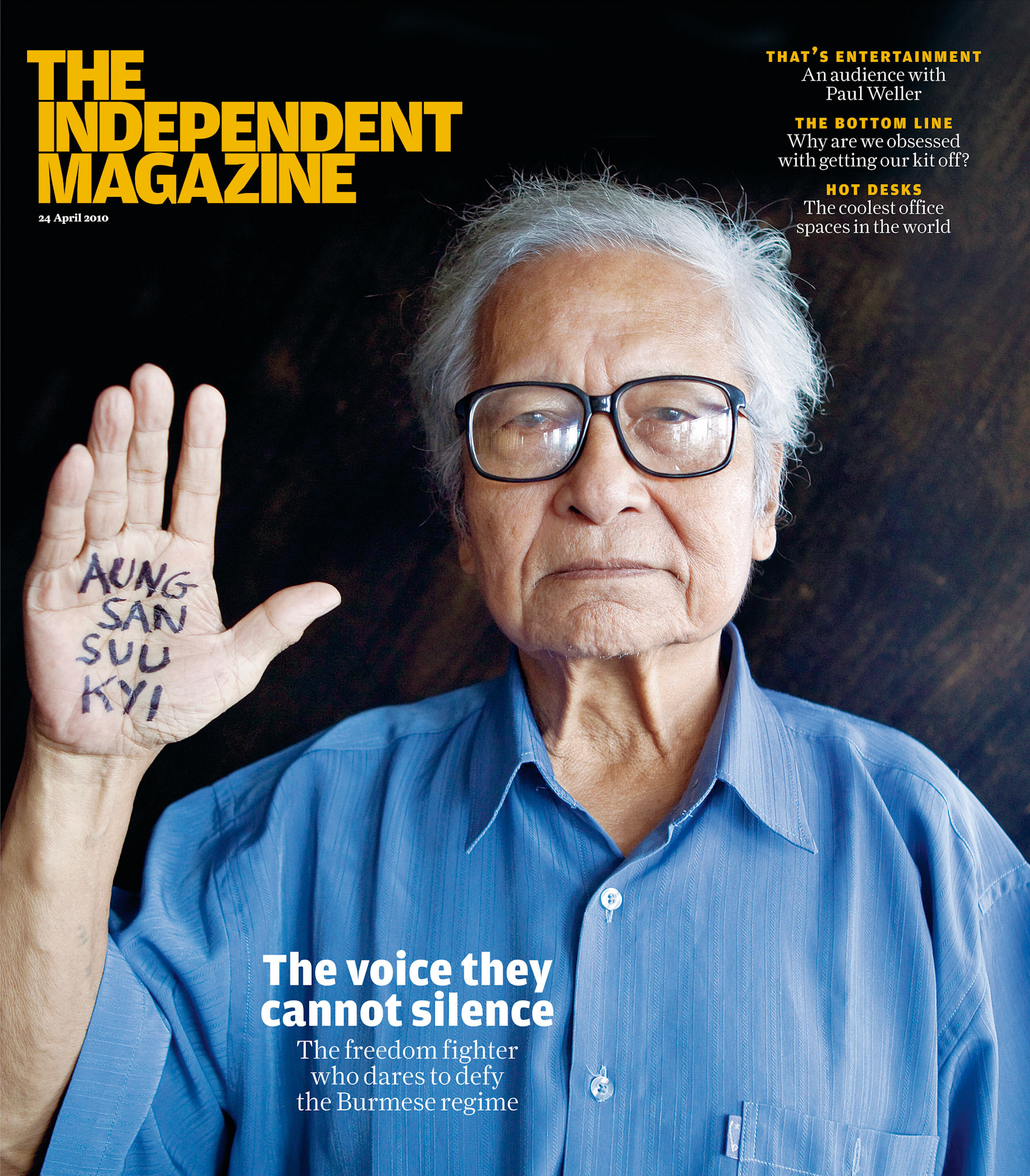 The Independent Magazine Sunday 24th April 2010 "The Voice They Cannot Silence" - feature article on Burma's political prisoners and the documentary project "Even Though I'm Free I Am Not" by Andrew Buncombe