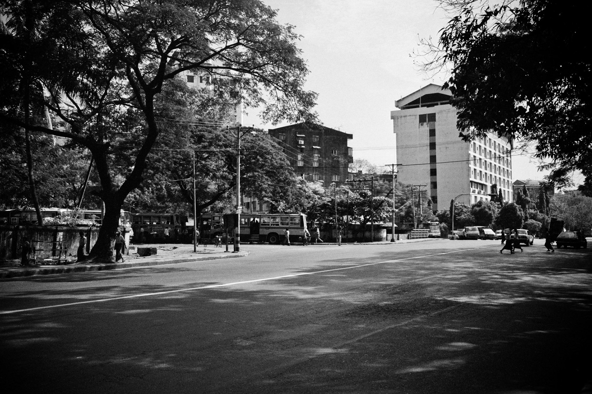 Thakin Mya park in downtown Rangoon where soldiers opened fire on hundreds of people as they peacefully marched into the city centre.