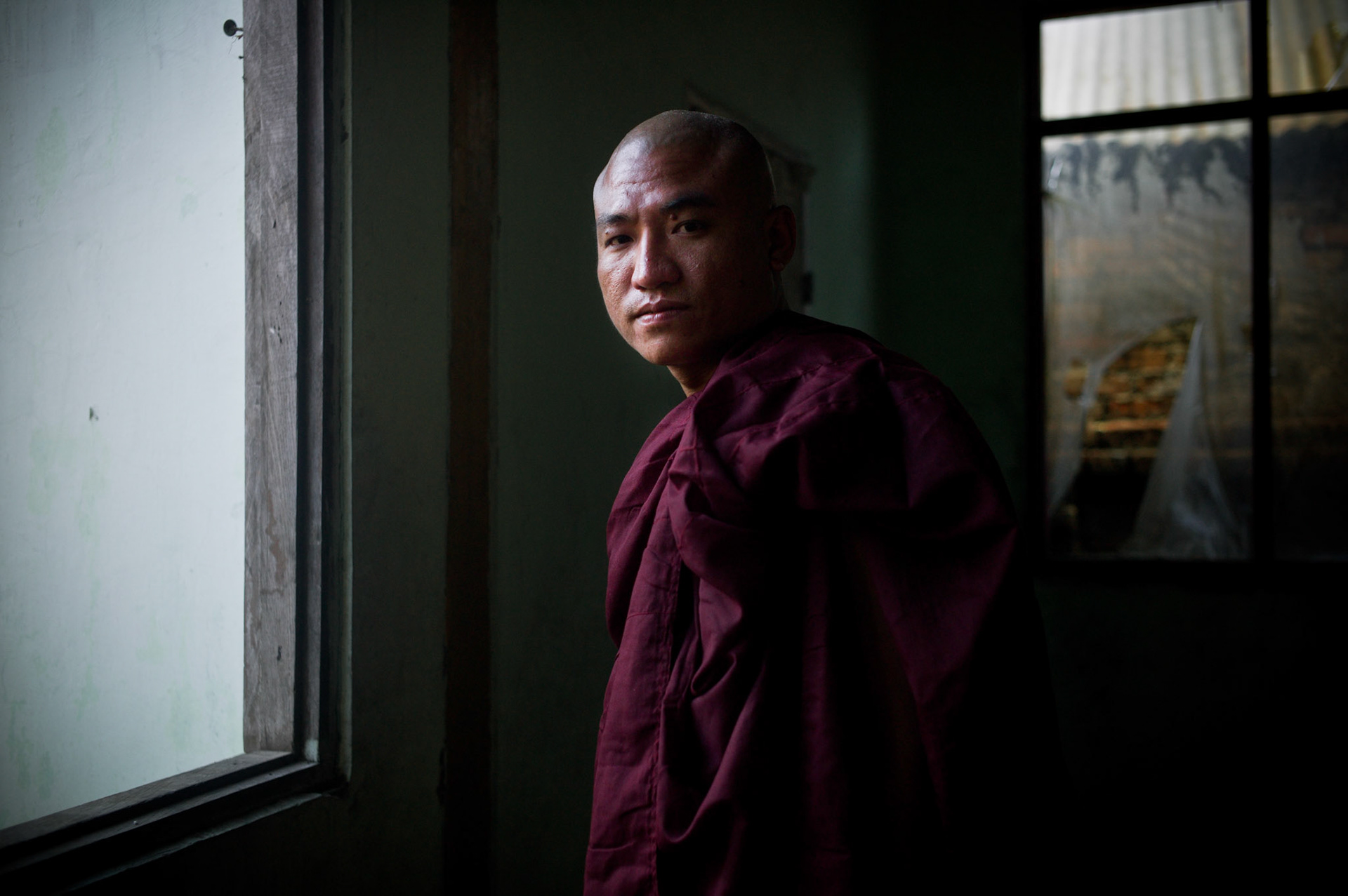 U Gambira, a former child soldier in the Burmese army at the age of 12, became a monk when his parents rescued him from the army. When the 88 Generation Students lead protests against the regime in August 2007 he help found the All Burma Monks Alliance and was instrumental in organising the monk lead Saffron Revolution. He was arrested in November 2007 having been in hiding and was sentenced to 68 years in prison. During his time in jail he was brutally tortured and de-robed from monkhood. He was released from prison on 13th January 2012 under a presidential amnesty and has immediately returned to continue his political activities working to bring democracy to Burma