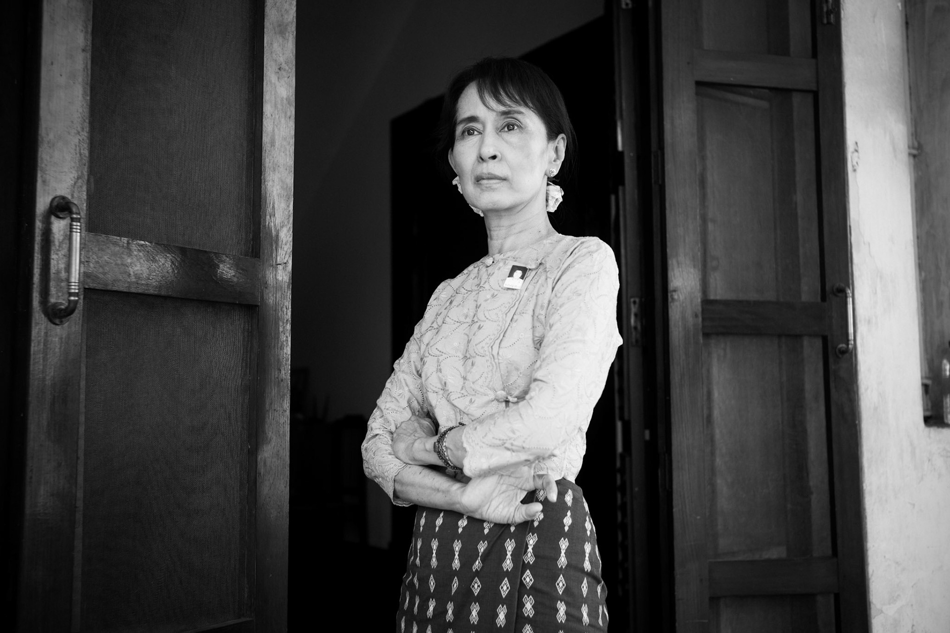 Aung San Suu Kyi at her home in University Avenue, Rangoon. Burma's democracy icon and leader of the opposition party, the National League for Democracy (NLD), spent more than 15 years under house arrest in her lakeside home and Insein prison. She was released from her latest sentence in November 2010 and now continues to work tirelessly to achieve democracy and national reconciliation in Burma in spite of threats and oppression from the ruling miltary regime