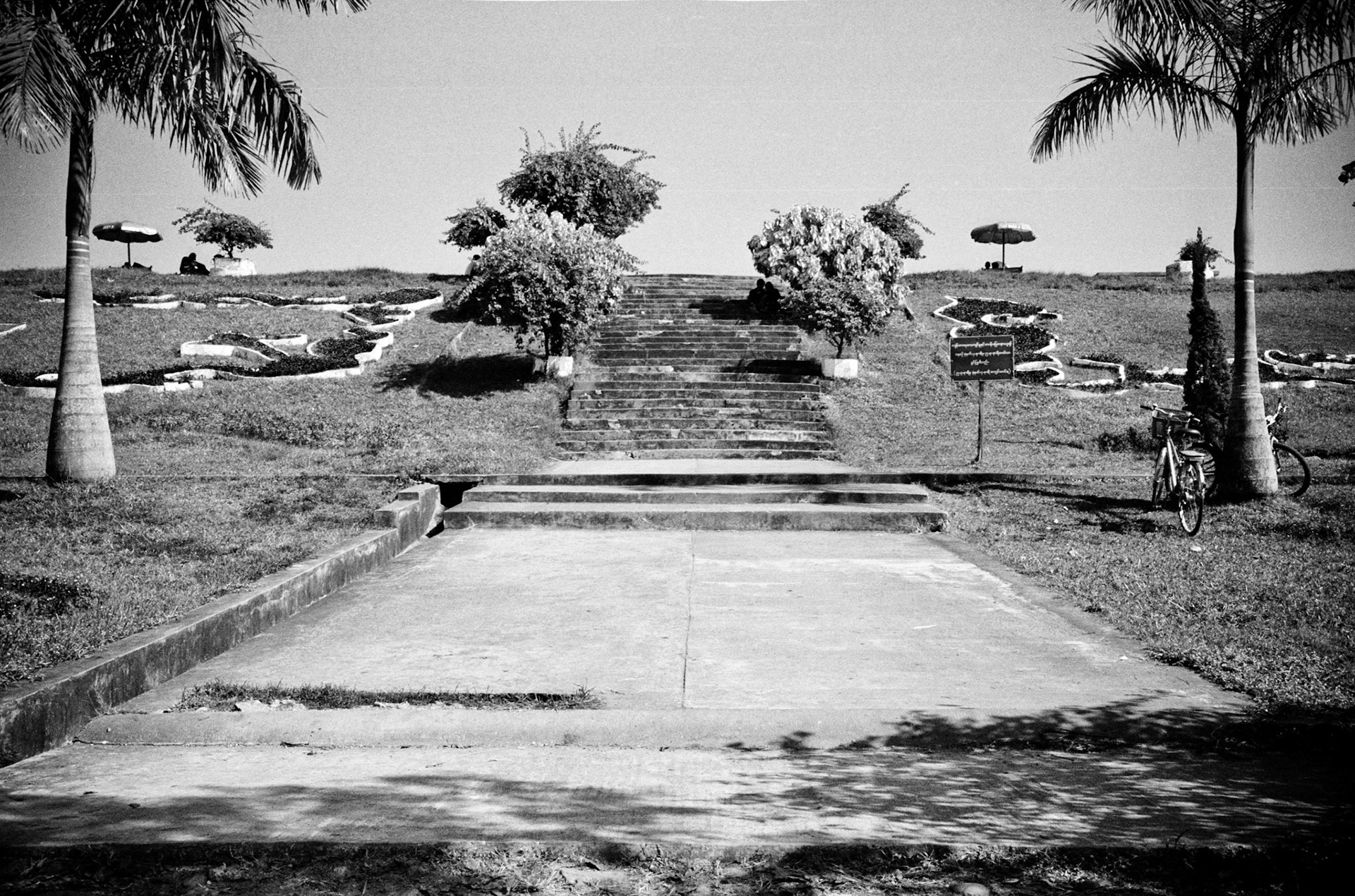 The banks of Inya Lake in Rangoon, Burma, at the site of the infamous 'white bridge' incident where a number of student demonstrators were killed by the military authorities in March 1988 whilst protesting against military rule.