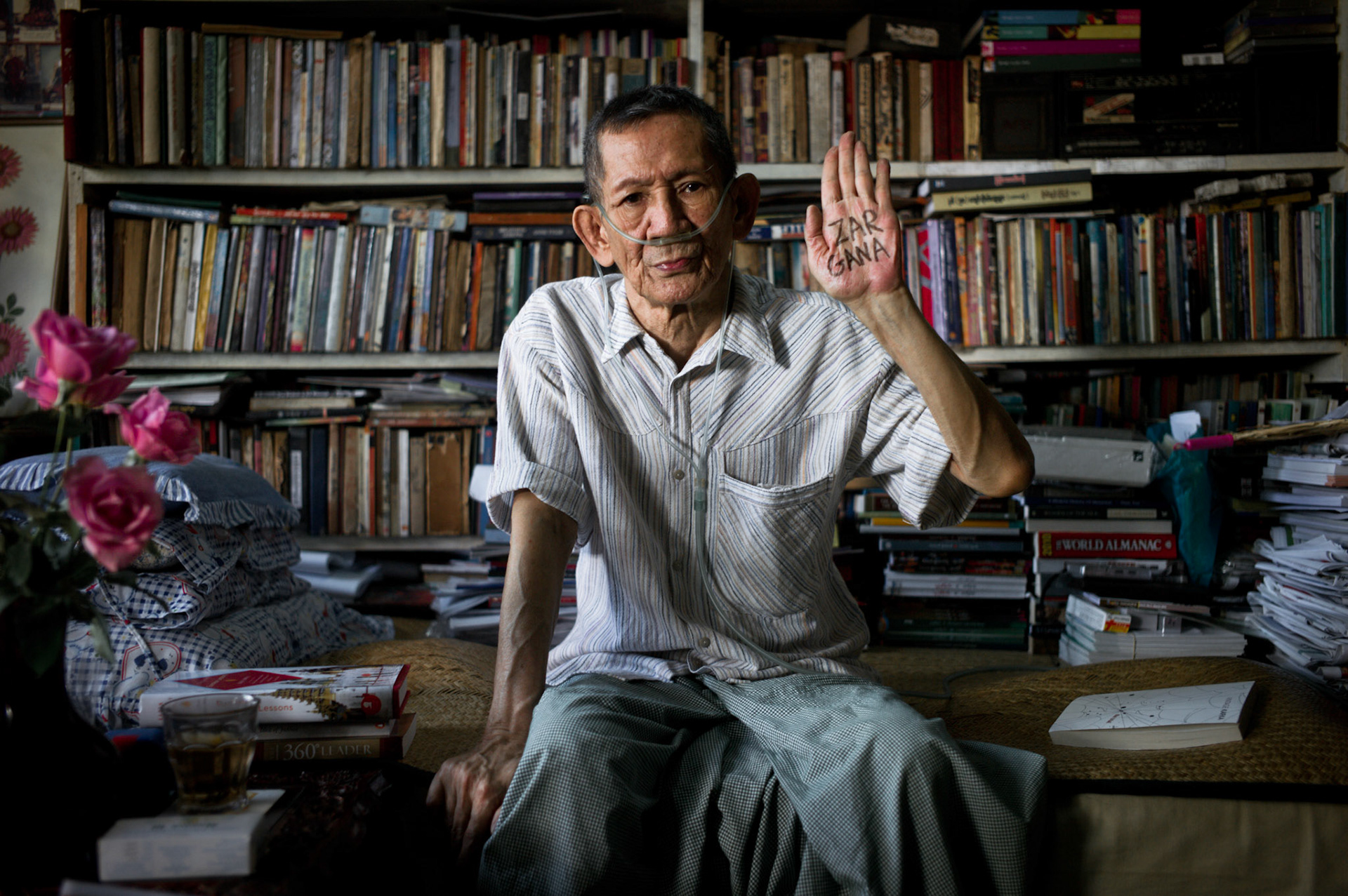 Ludu U Sein Win, one of Burma's most famous, respected journalists and most outspoken critic of the ruling regime was arrested in 1967 and sentenced without trial to 13 years in prison for his political writings. He was jailed in Insein prison and Coco Island. He was released in 1976 but was re-arrested almost immediately and jailed for a further 4 years. He suffered a stroke in prison and despite being paralysed in his right side and in need of oxygen to aid his breathing he continues to defy the regime in writing 2 articles every day under a guise of different pseudonyms.
Zarganar is Burma’s most famous comedian, actor and film director. Previously imprisoned several times for his political activities, he was arrested in June 2008 and sentenced to 35 years for delivering aid to survivors of Cyclone Nargis and talking to foreign journalists about the government’s lack of action. He was released from Myitkyina prison under amnesty in October 2011.