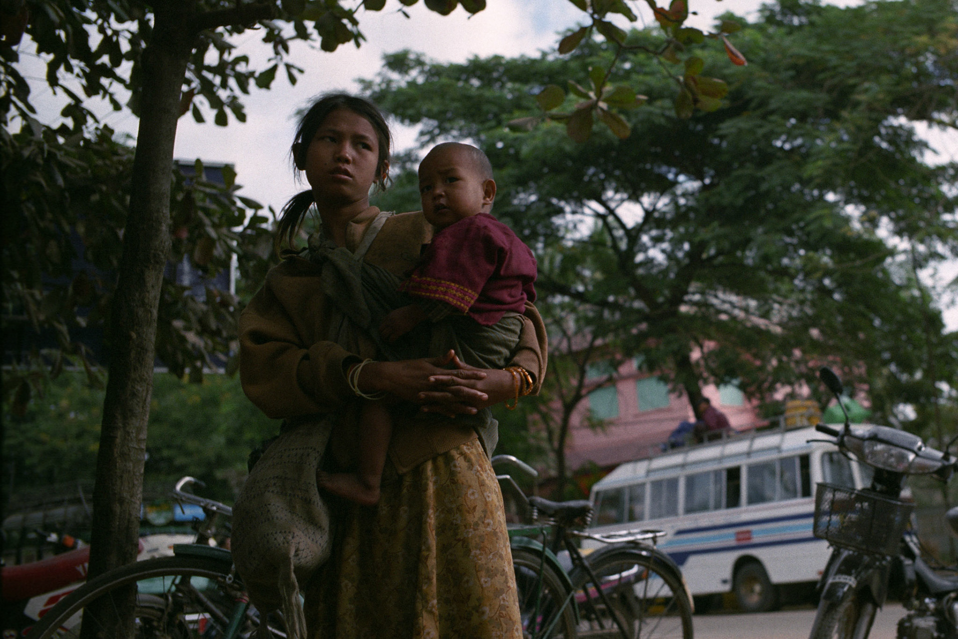 Homeless street children in a village in Upper Burma. Burma, a resource rich nation, has become one of the poorest in the world with estimated more than 30% of the population living on or below the poverty line and where the ruling military regime spend less than 2% of GDP on education and healthcare combined.