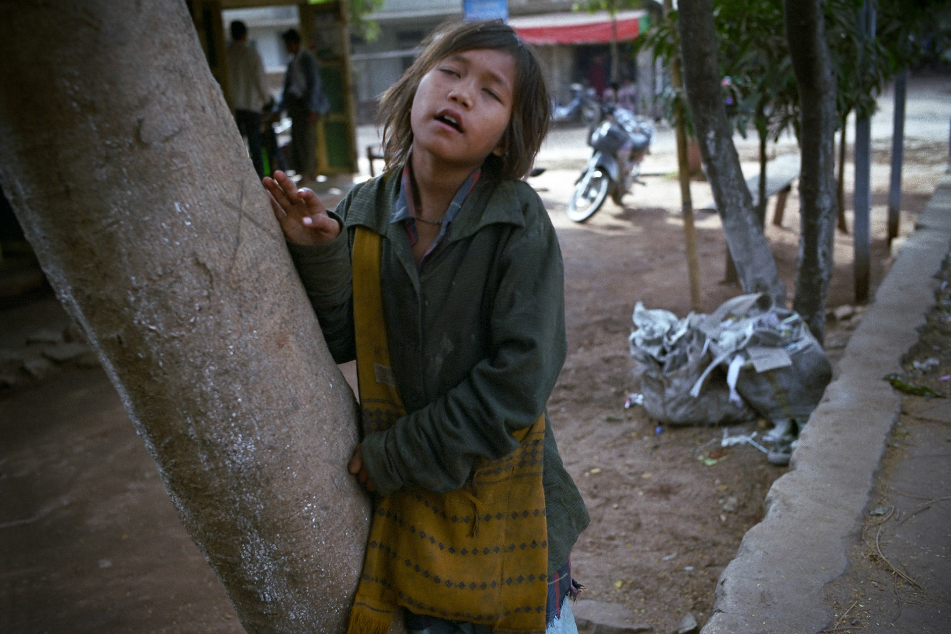 Homeless street children in a village in Upper Burma. Burma, a resource rich nation, has become one of the poorest in the world with estimated more than 30% of the population living on or below the poverty line and where the ruling military regime spend less than 2% of GDP on education and healthcare combined.