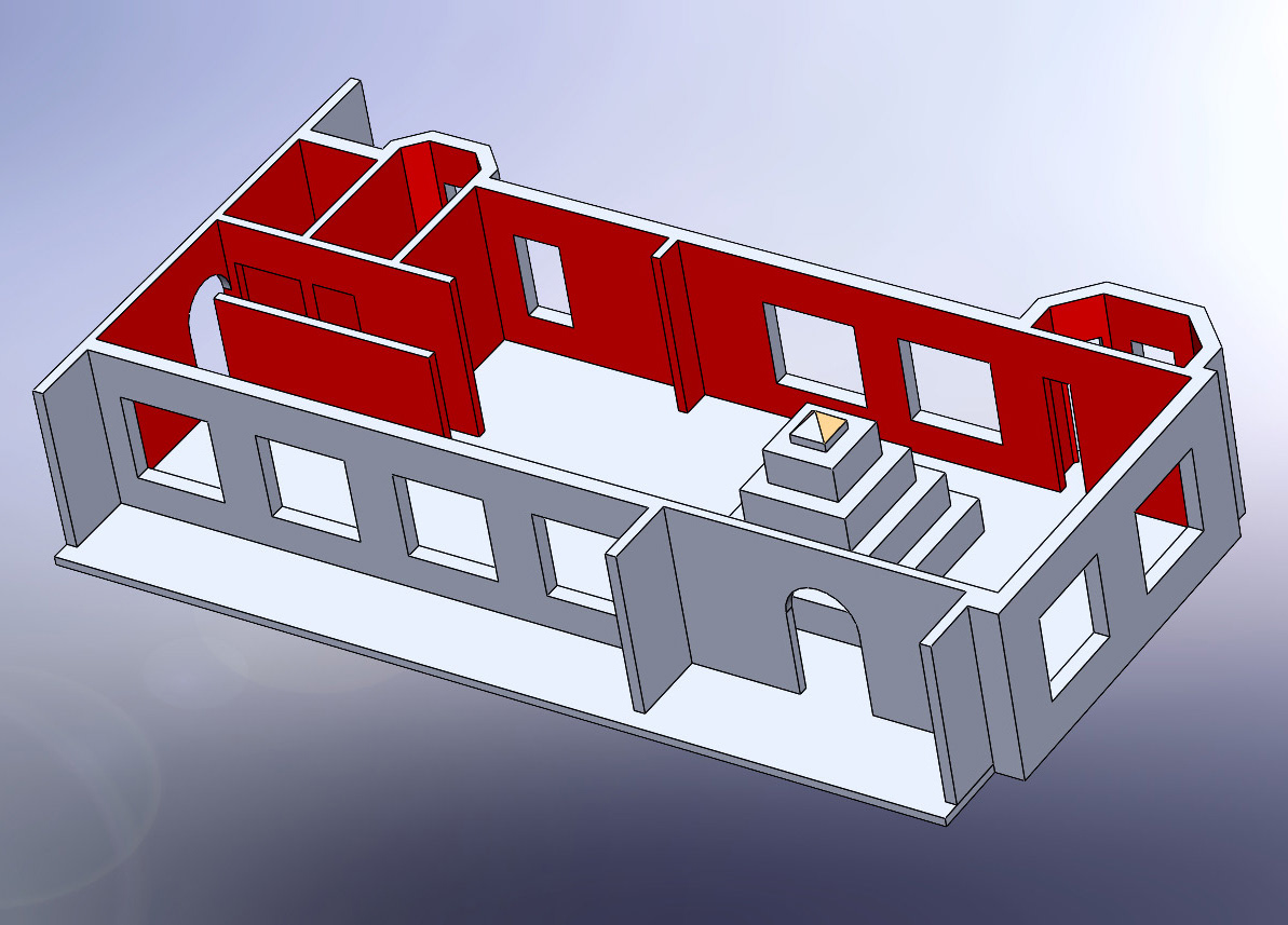 3D model of museum section. I added a ziggurat pyramid just for fun.