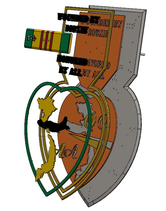Exploded Mechanical drawing - Orange Heart