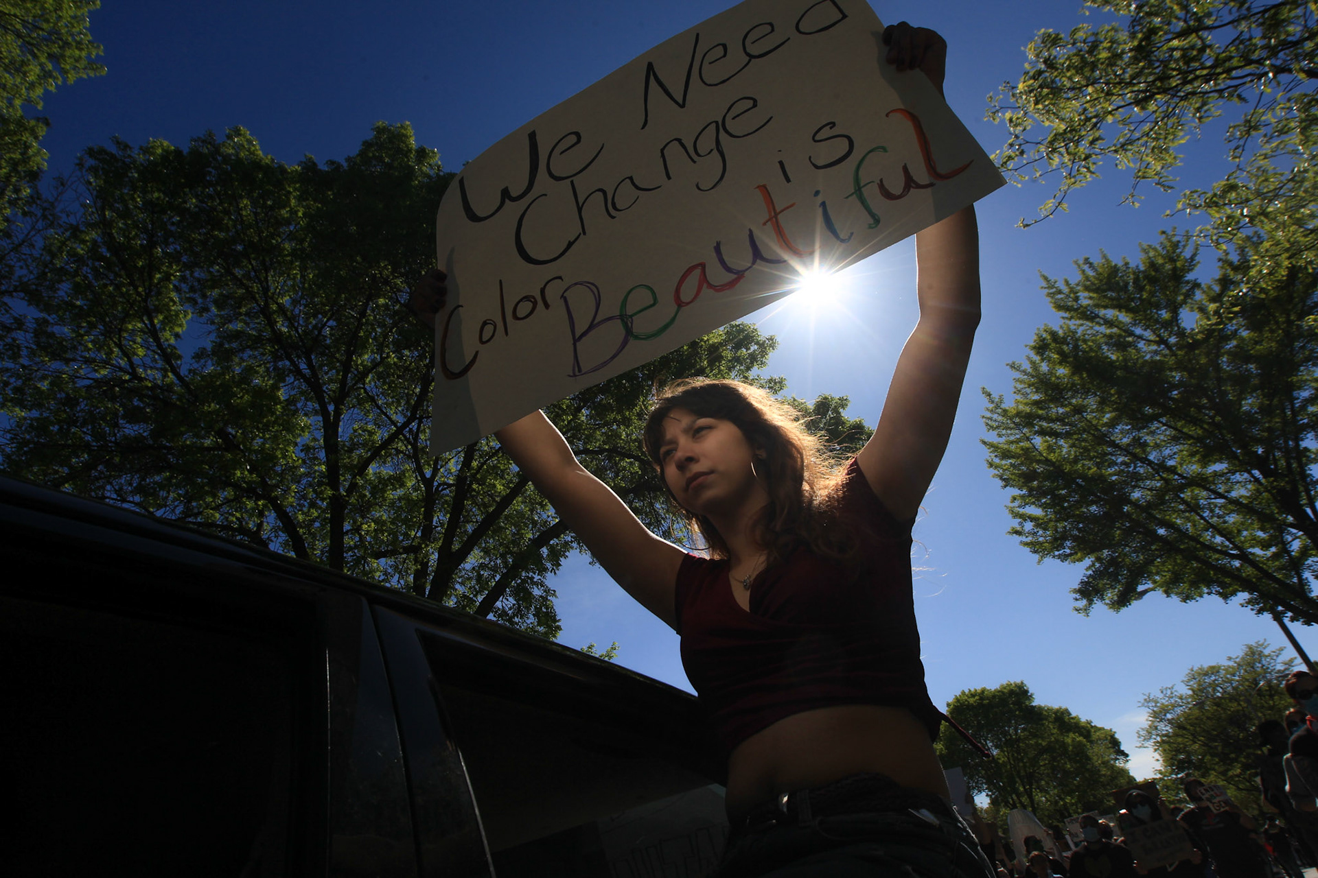 Milwaukee, WI, May 31. The third day of the march in Milwaukee was carried out peacefully, the march started from MLK and Locust to Oakland avenue, Hundreds of protesters cry out for justice after the murder of George Floyd caused by a police officer in Minneapolis . (photo by: Edwin Gonzalez)