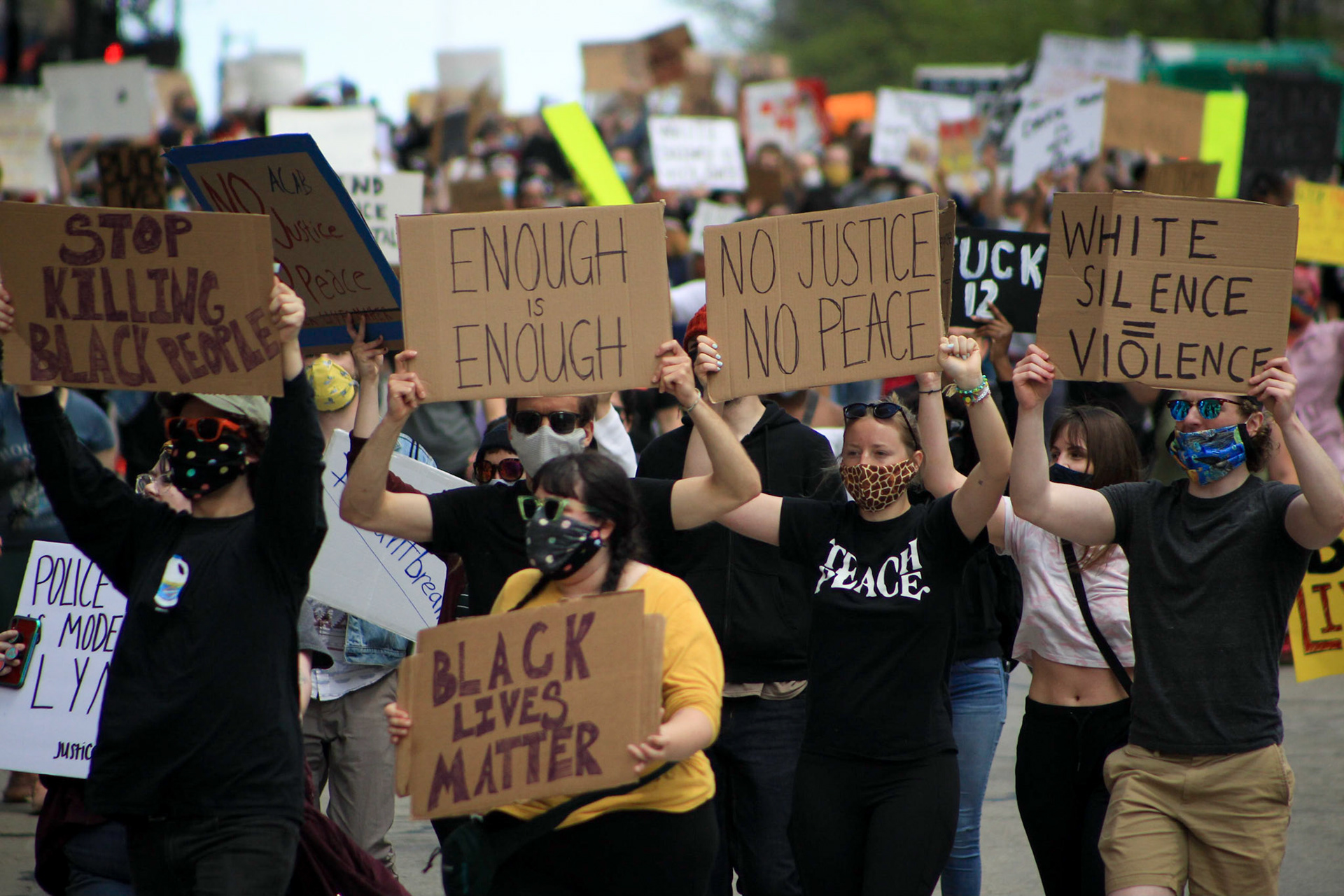 Thousands of people gathered on Downtown Milwaukee for the second day of protests for the death of George Floyd, who was murdered by a police officer in Minneapolis.