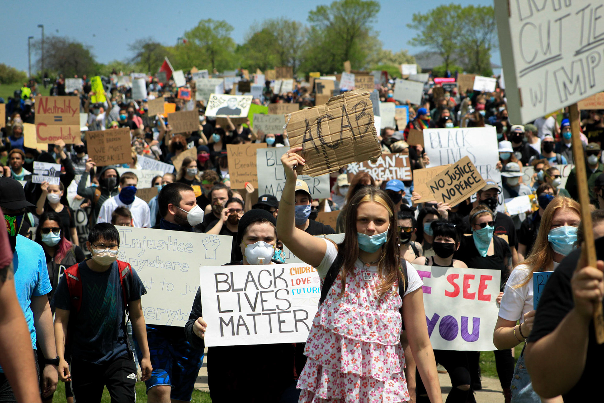 Thousands of people gathered on Downtown Milwaukee for the second day of protests for the death of George Floyd, who was murdered by a police officer in Minneapolis.