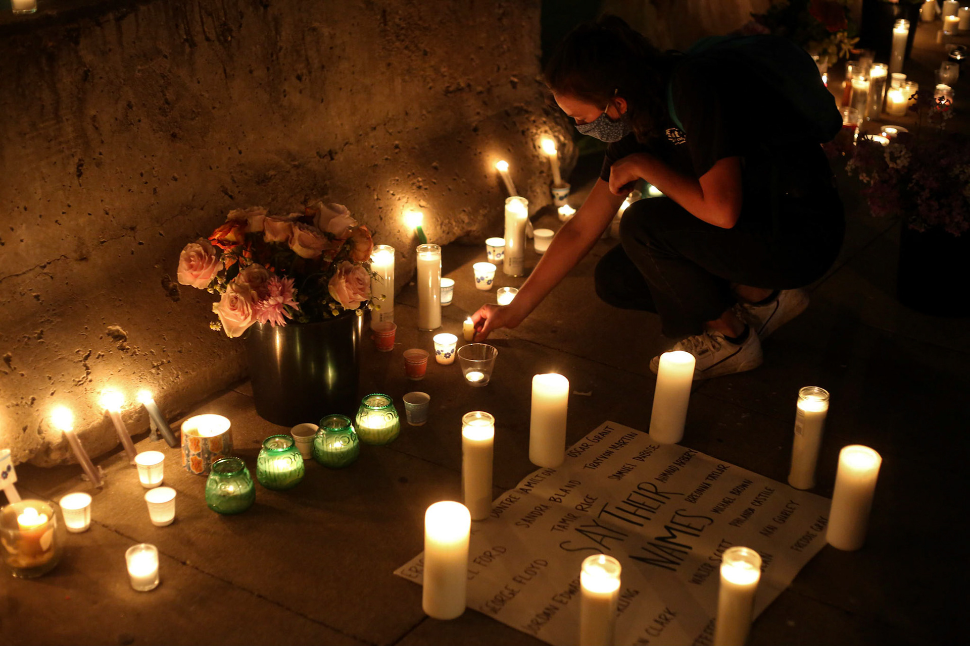 Candle light vigil to honor and remember the lives that were lost do to the actions of police officers. Milwaukee, WI. Jun 8, 2020.