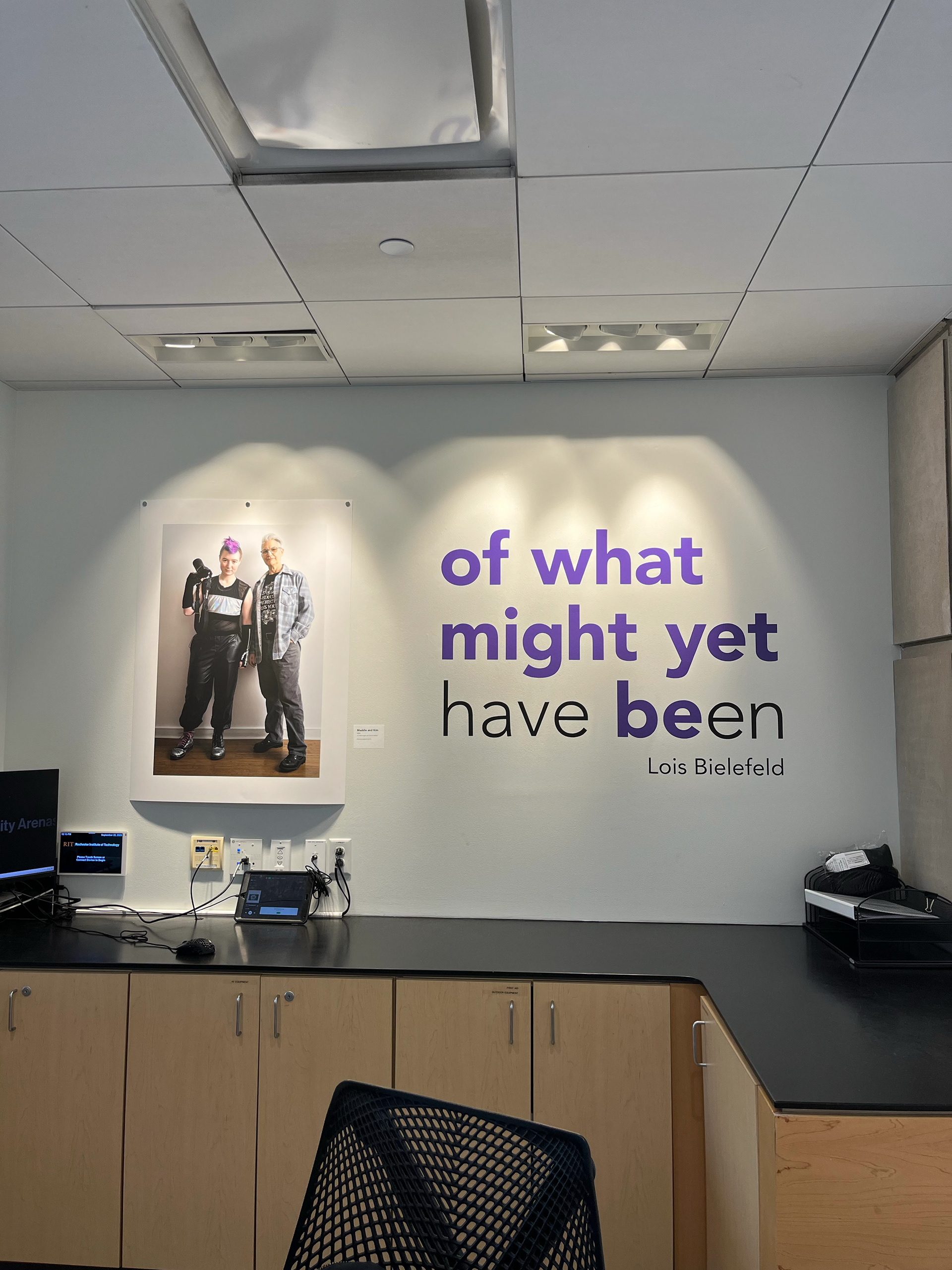 Title design at the entrance