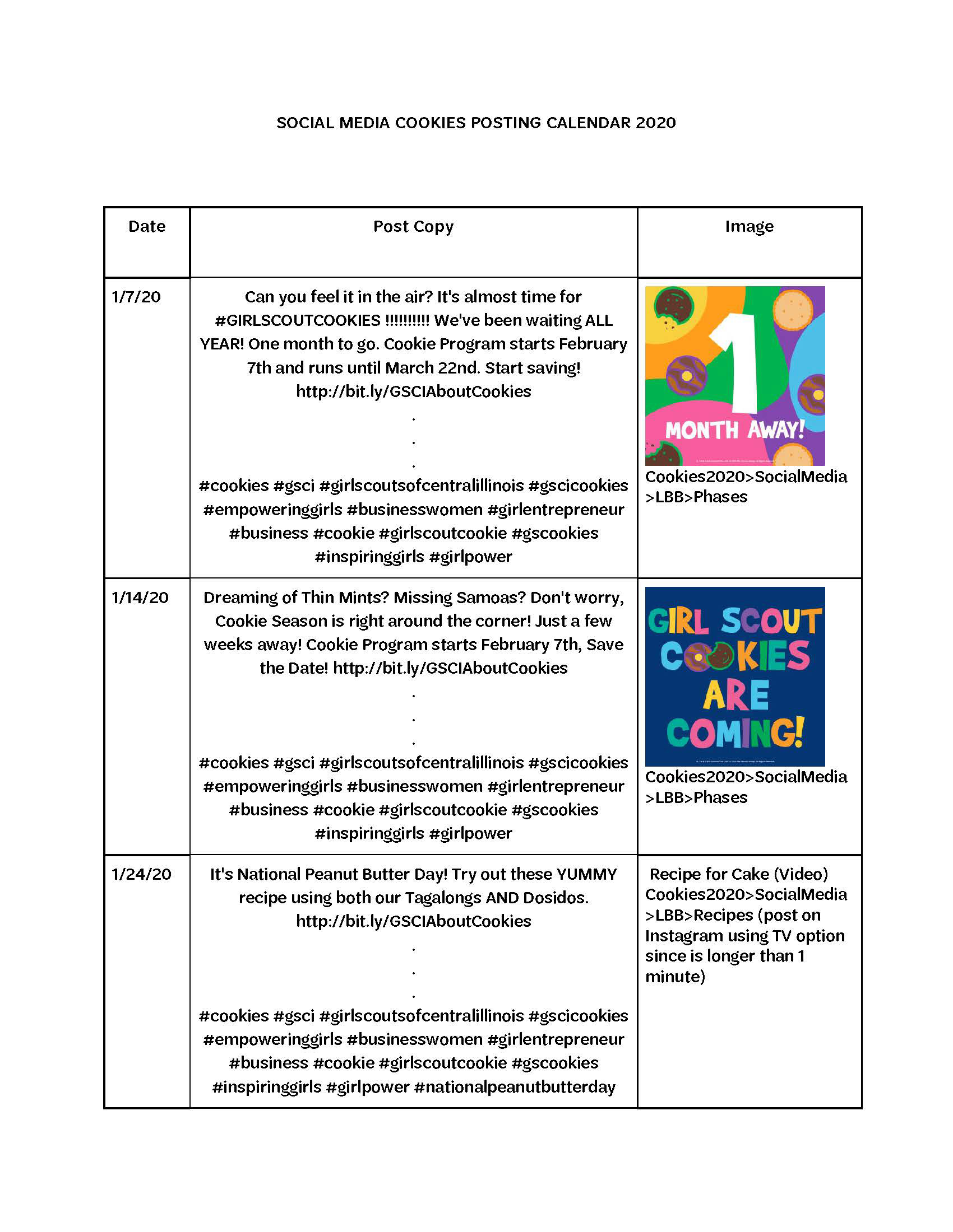 Cookies Post Schedule