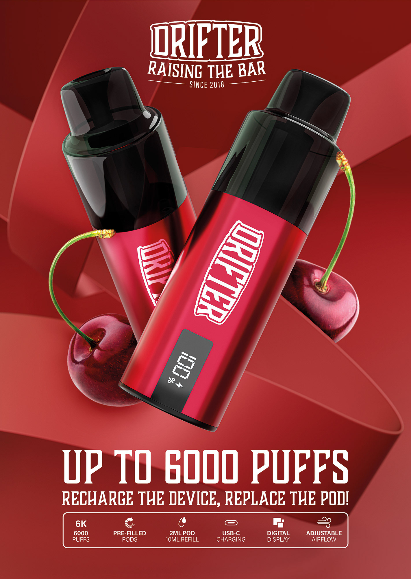 Drifter Bar 6000 (UK) A3 poster 