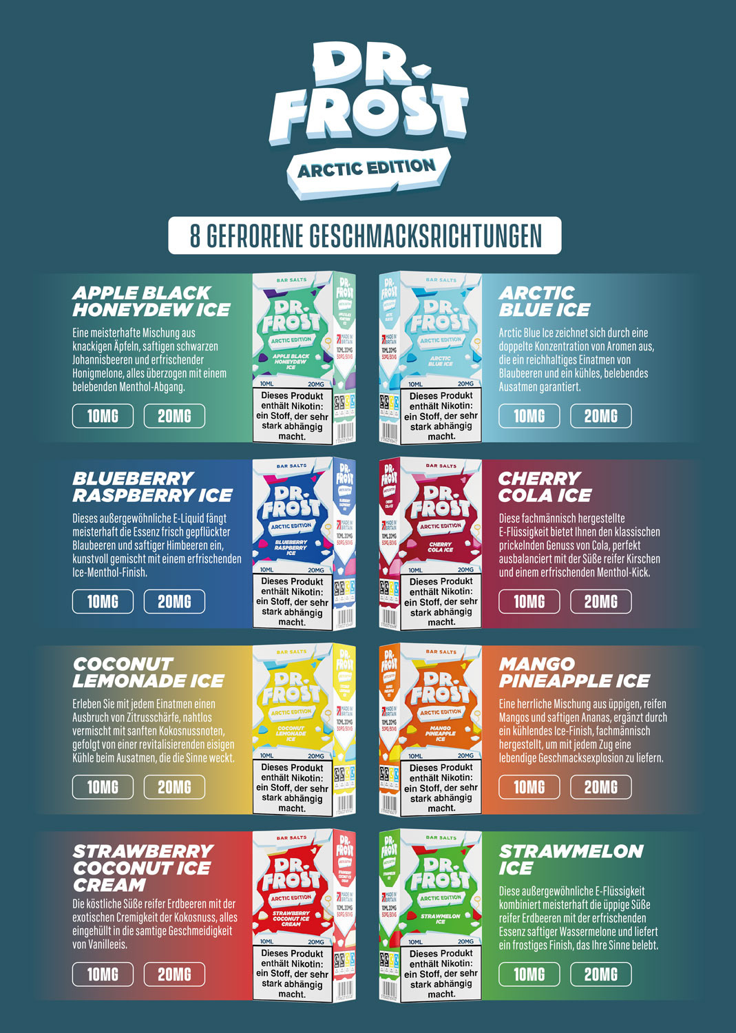 Dr Frost (Germany) A5 flavour menu (back)