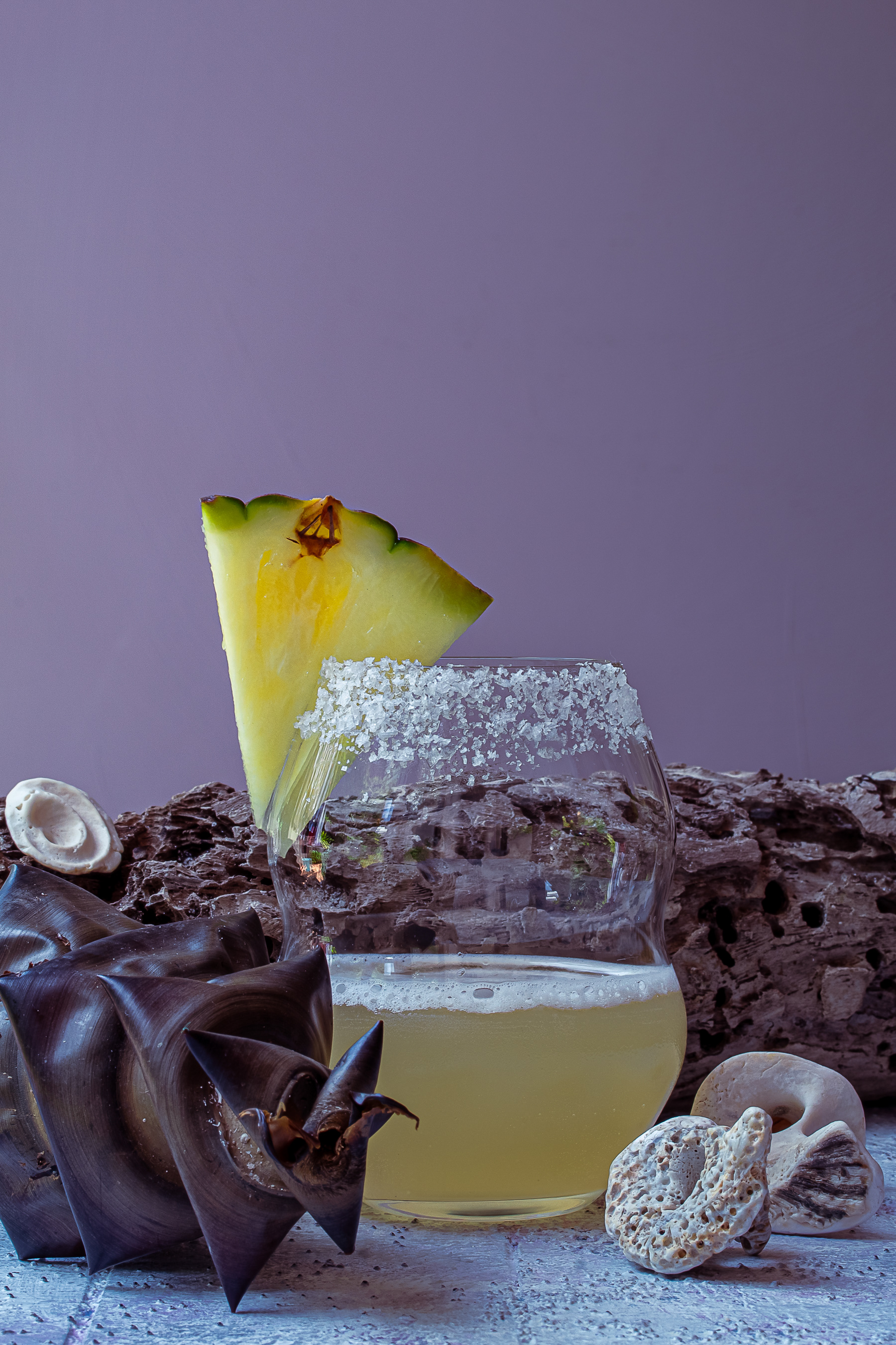 pineapple ginger shrub margarita, bespoke cocktail