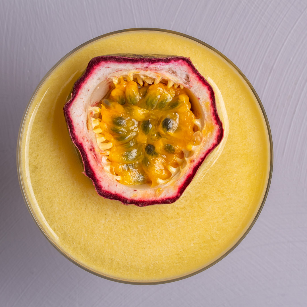 passionfruit shrub saturn, bespoke cocktail