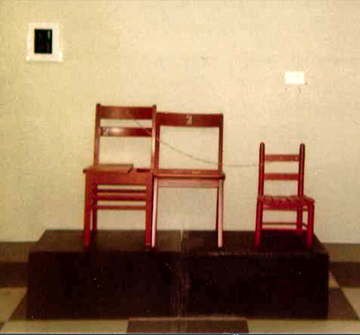 Four Orange Chairs #3, Mixed Media Sculpture